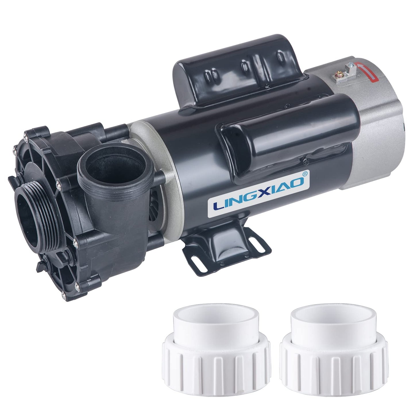 LINGXIAO SPA Pump, 3HP Hot Tub Pump - 2 Speed LX SPA Motor 230V/ 60HZ, 2" Port, 48 Frame(Y) - (Model: 48WUA2002C-II)