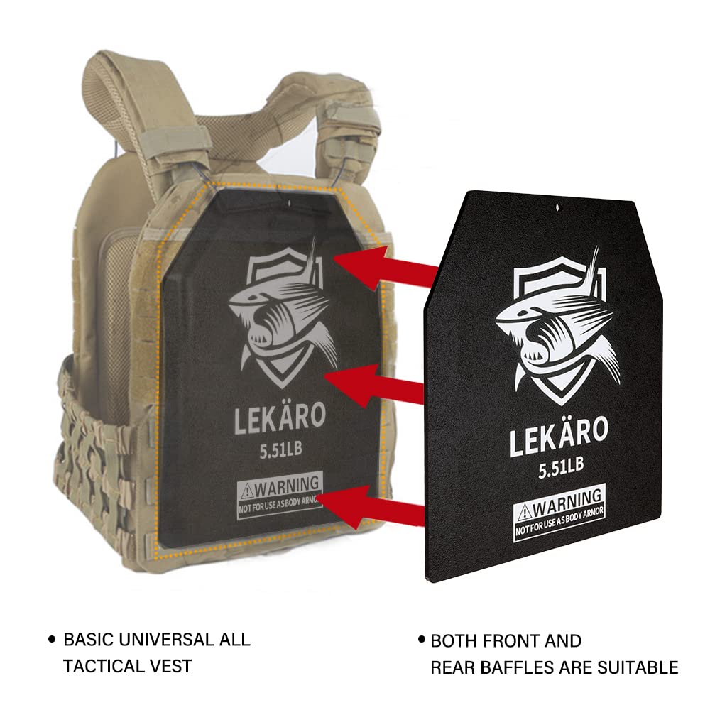 Weighted Vest Plates 9.8"x11"" Steel Weight Plates for Vests – 5.51/8.81/15.43/20.94 LB Pairs – Rust-Proof Powder Coated Workout Inserts for CrossFit Murph Rucking Running Strength Training"