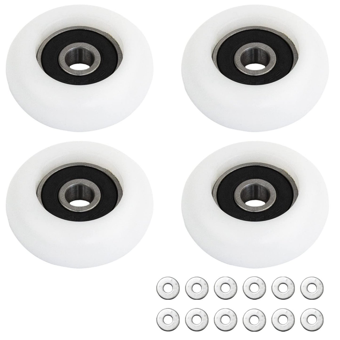 Total Gym Wheels/Rollers 2000, 3000, 3000 XL, and a Few Very Early XL, Platinum Plus, Pro, Supra and Many Others Set of 4 (White)