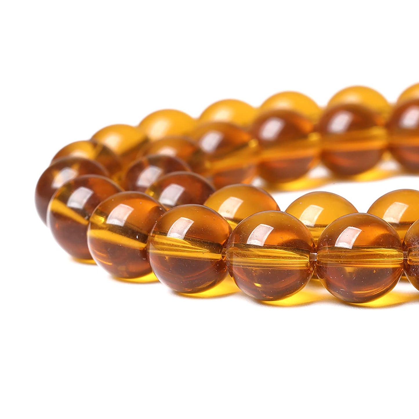 10mm 37pcs Brown Crystal Glass Beads Natural Stone Beads for Jewelry Making Crystal Energy Healing Power Stone Beads DIY Bracelet Necklace Accessories (Brown Glass, 10mm)
