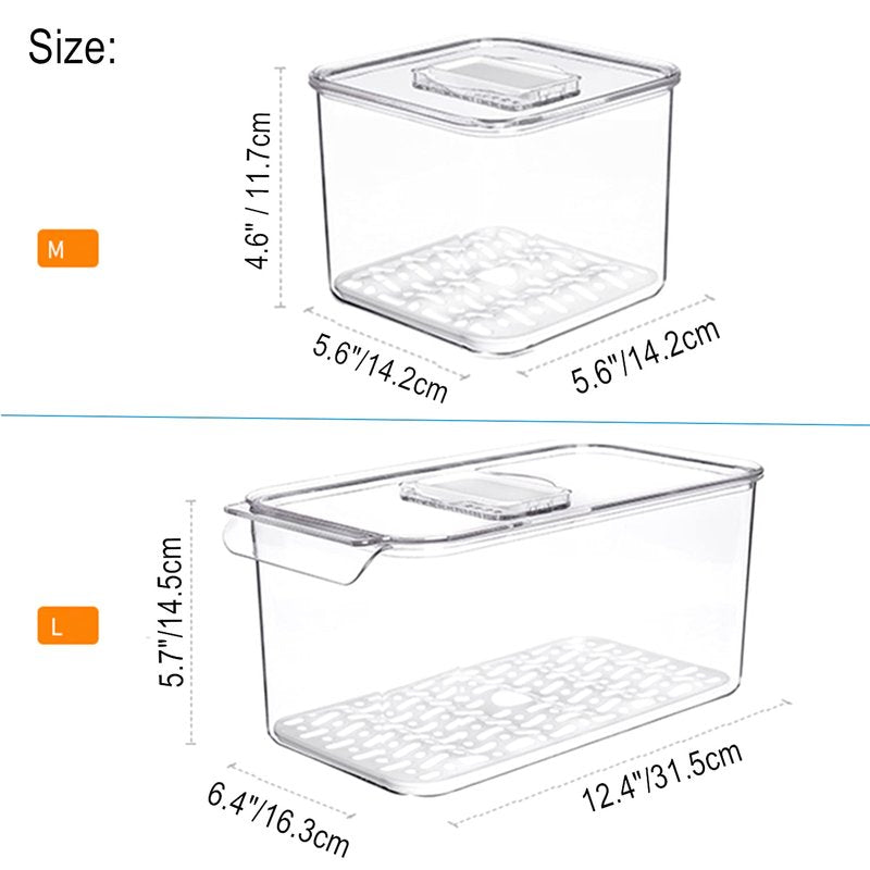 iPEGTOP Fridge Produce Saver Food Storage Bin Containers, Stackable Refrigerator Freezer Organizer Fresh Keeper Container with Vented Lids, 3 Pack