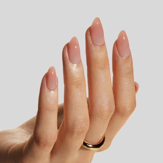 LAMIMOSA 32Pcs Press On Nails Short Almond – Soft Gel Nude Fake Nails in 16 Sizes, Reusable Glue on Nail kit, Stick On Nails, Nuetral BARELY NUDE ALMOND