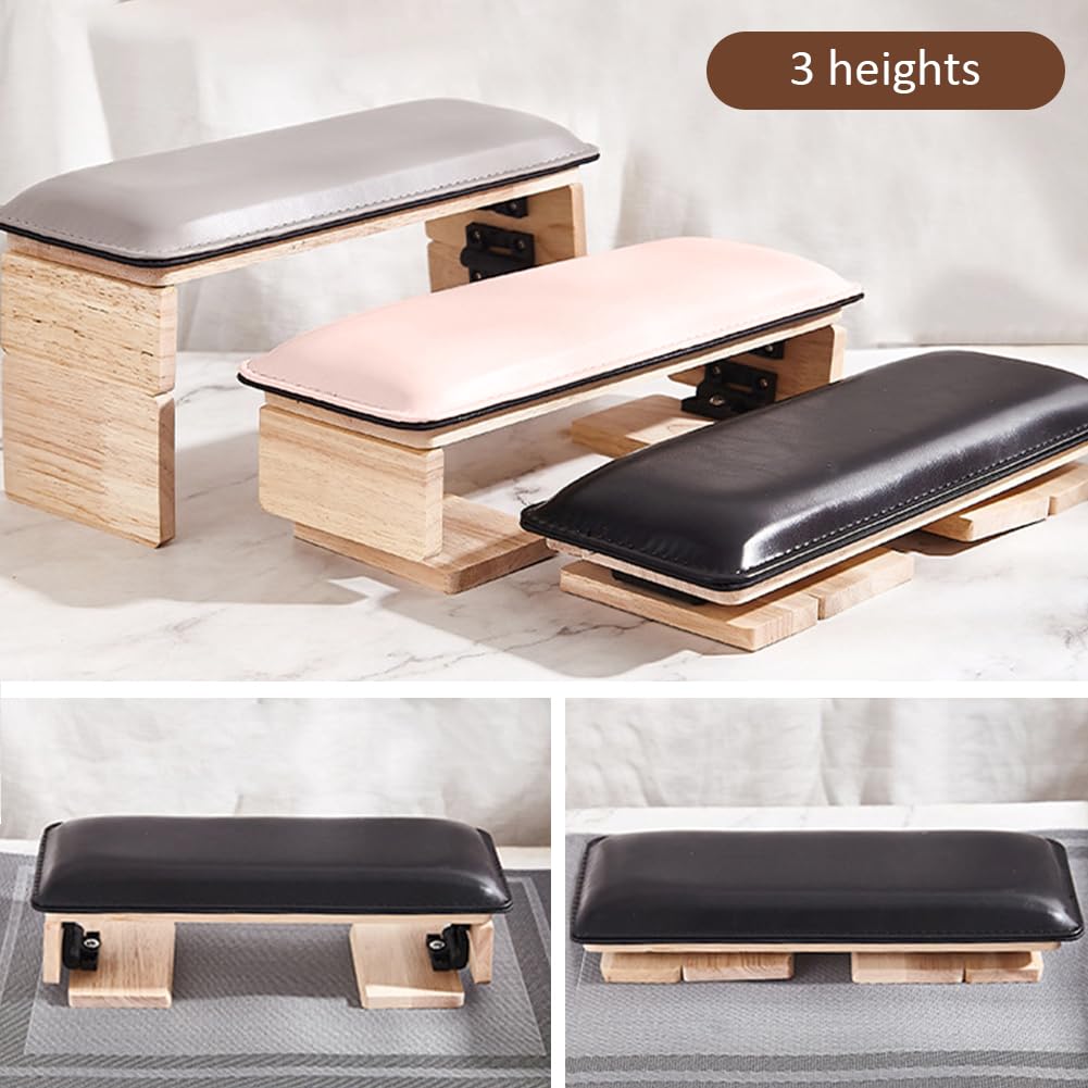WAYUTO Folding Nail Arm Rest Nail Art Hand Pillow Nail Tech Arm Rest Pillow Nail Manicure Hand Rest Nail Polish Hand Cushion for Women Girls Gray