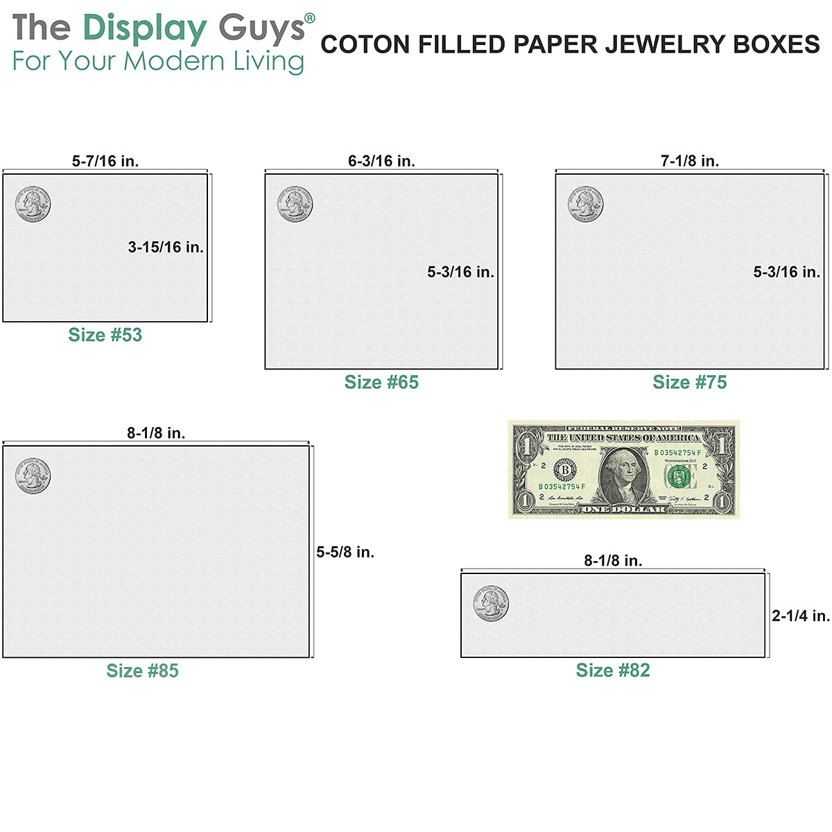 TheDisplayGuys - 25-Pack #11 Cotton Filled Cardboard Paper Jewelry Boxes Gift Case - Teal Green (2.1" x 1.8" x 0.8") - for Shipping or Storage
