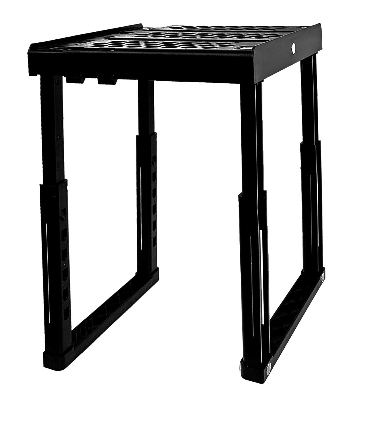 Locker Organizer Shelf， Adjustable Width and Height, Ideal Locker for School, Office, and Gym Lockers (Black)