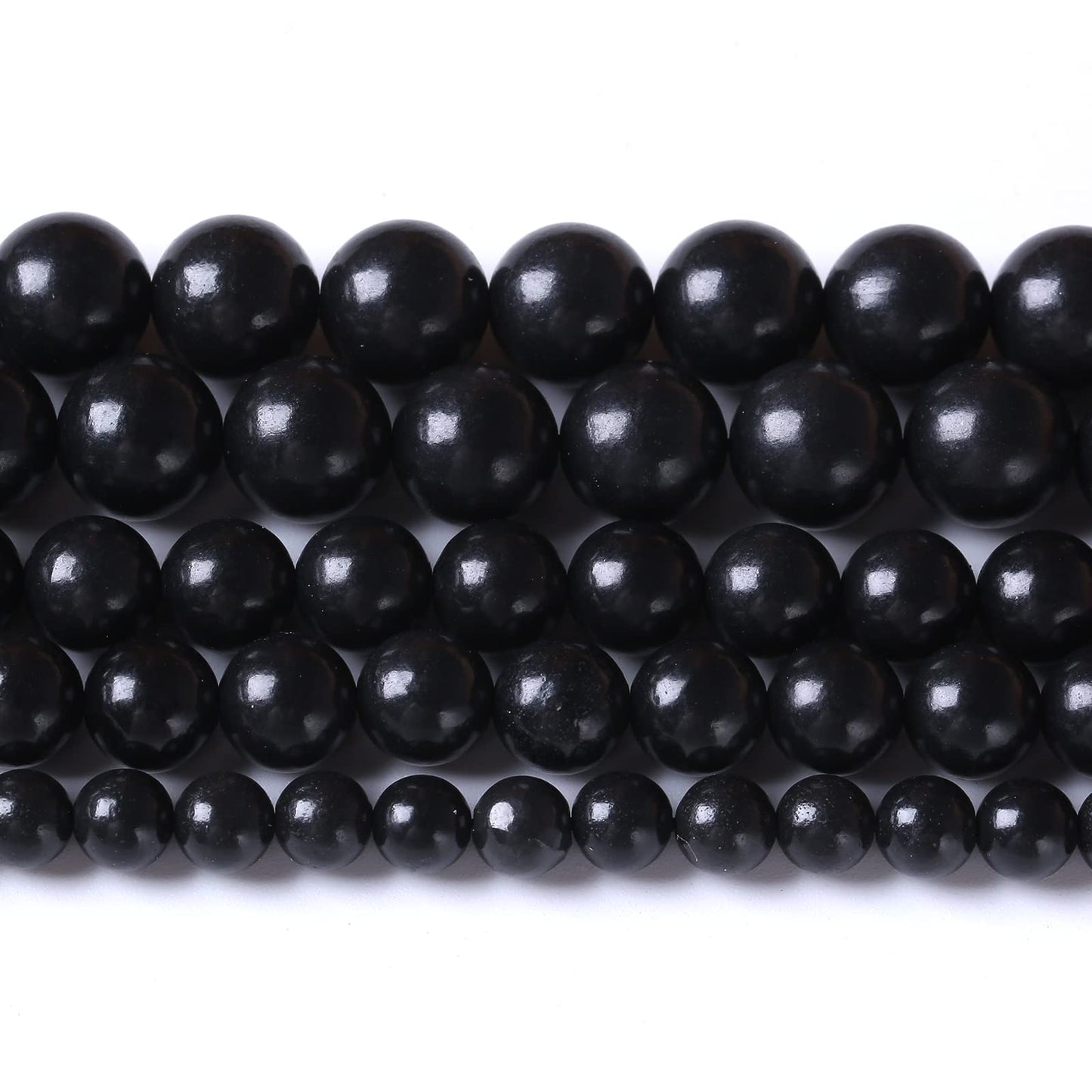 8MM 46PCS Natural Stone Shungite Beads Crystal Loose Beads for Jewelry Making DIY Bracelet