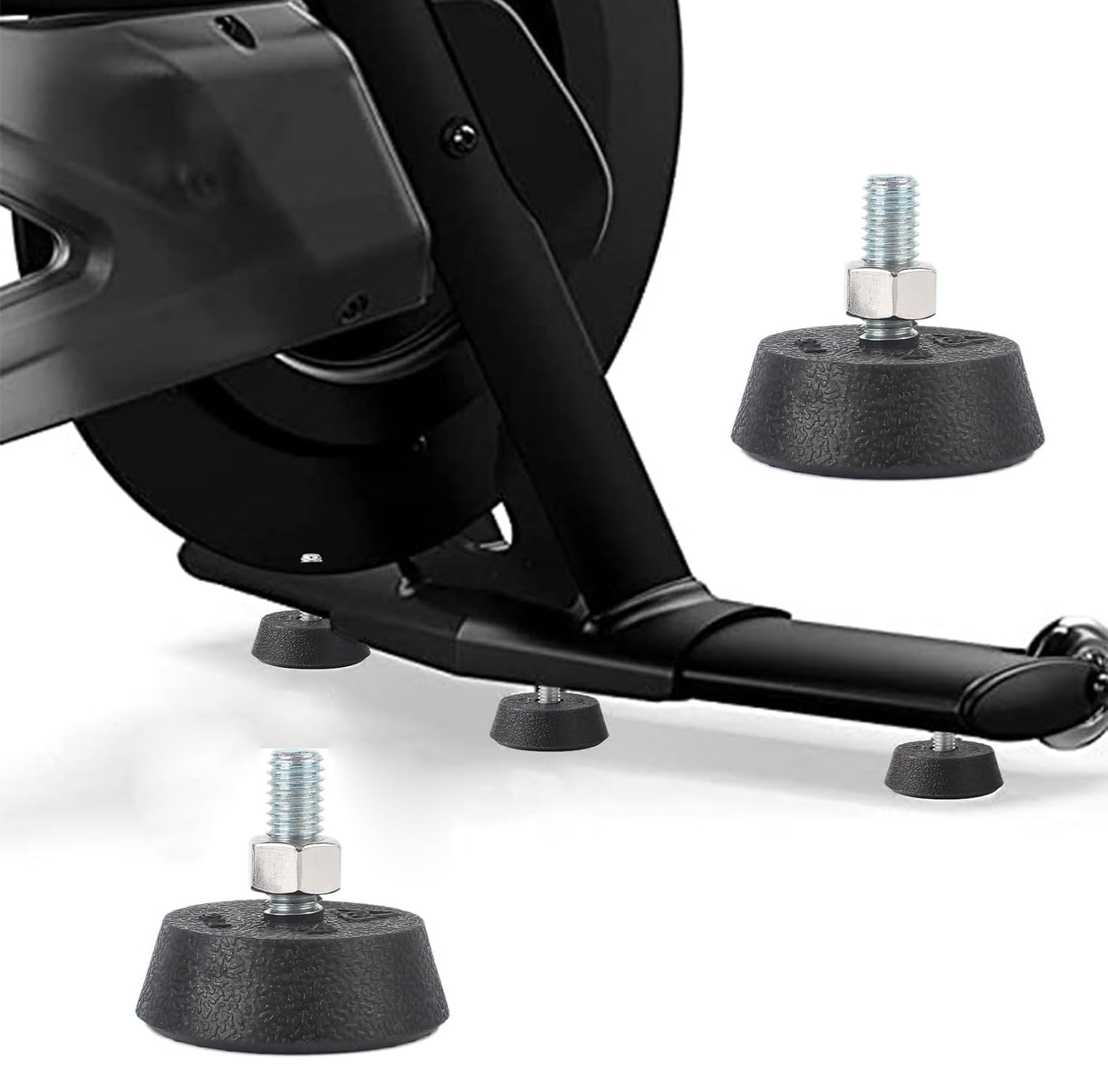 SquEqu 2 Pack Exercise Bike Leveling Feet Replacement Non Slip 3/8" Threaded Screw Stationary Bike Foot Levelers Pad Floor Protector for Exercise Bike Indoor Cycling Bike Workout Bike"