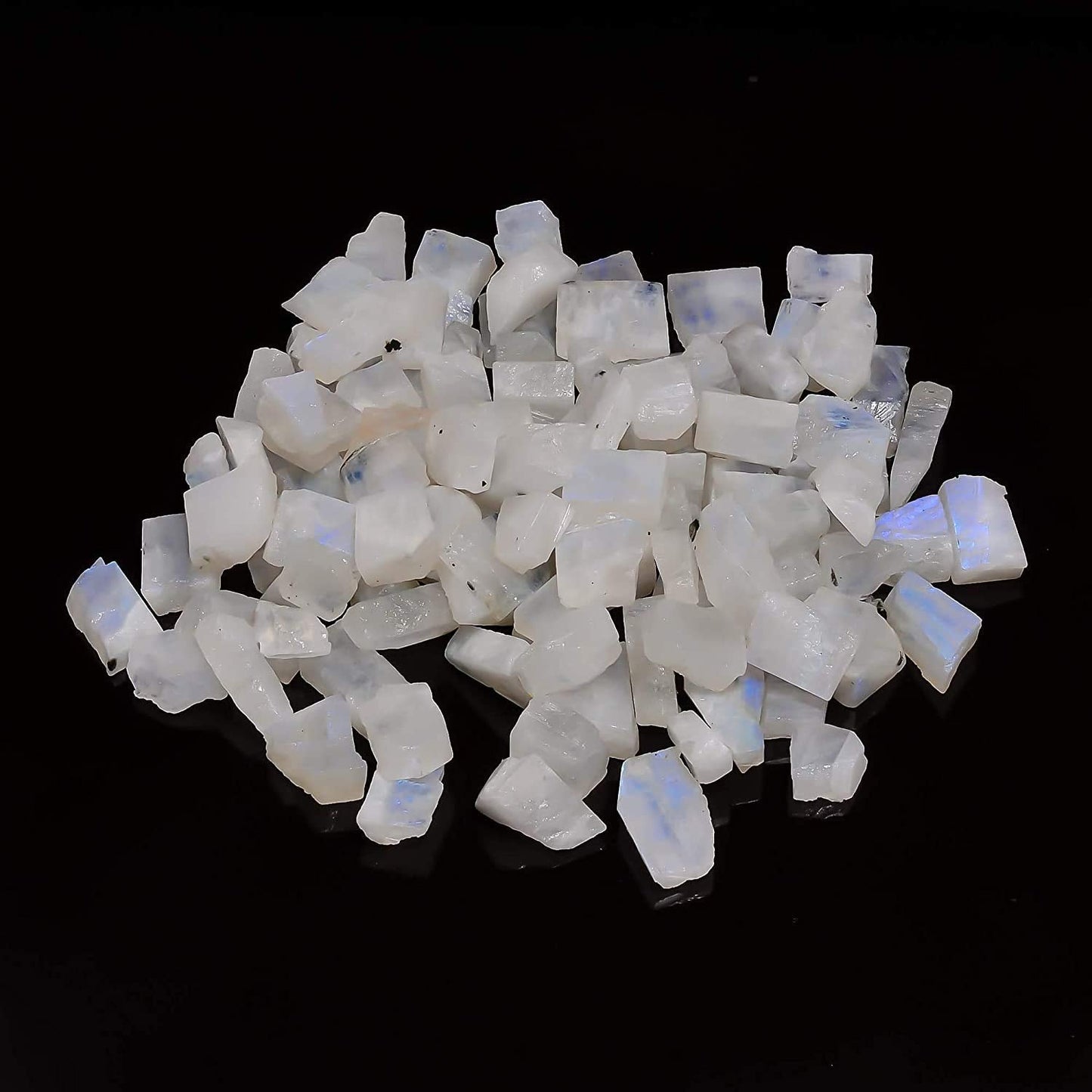 Duggu 6 pcs 100 carats Natural Rainbow Moonstone Rough Gemstone, Raw Crystals, Moonstone Rock, Jewelry Making Supplies, Chakra Healing, Energy Stone, Crafts & DIY Stone, 16 to 20mm