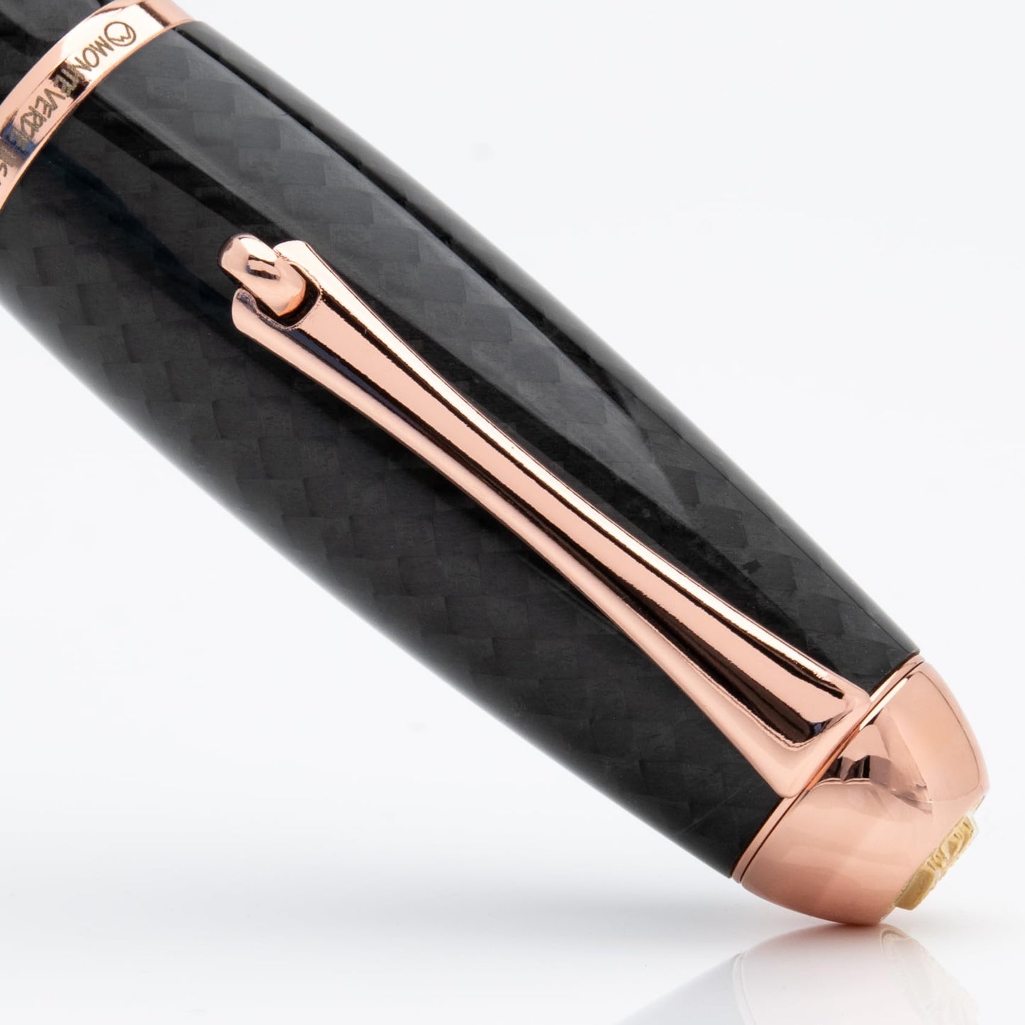 Monteverde USA Super Mega Carbon Fiber Rollerball Pen - 18K Rose Gold Plated Trim - Luxurious Carbon Fiber Body - Refillable with Standard Rollerball Refills - Durable and Elegant