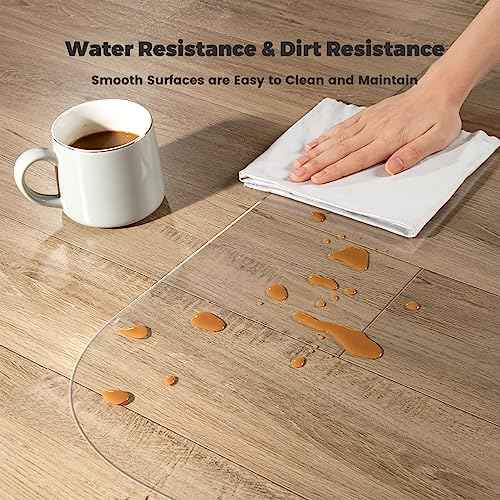 Yecaye Office Chair Mat for Hardwood Floor, Clear Computer Desk Chair Mat, PVC Heavy Duty Floor Protector for Rolling Chairs, Can't be Used on Carpet(Transparent, 45" x 53")