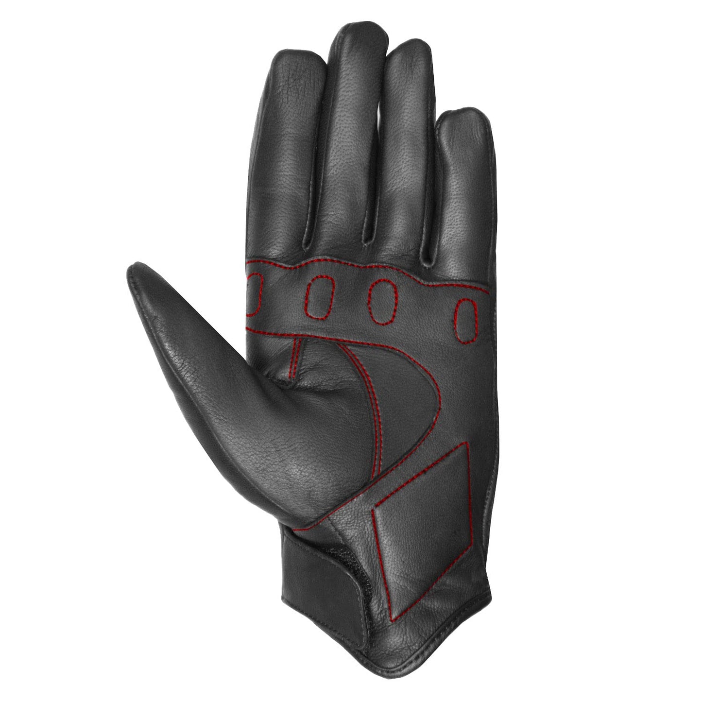 Jackets 4 Bikes Motorcycle Gloves - Premium Leather for Men, Touchscreen, Non-Slip, Motorbike Cruiser Street Biker Protector BlackRed XXL