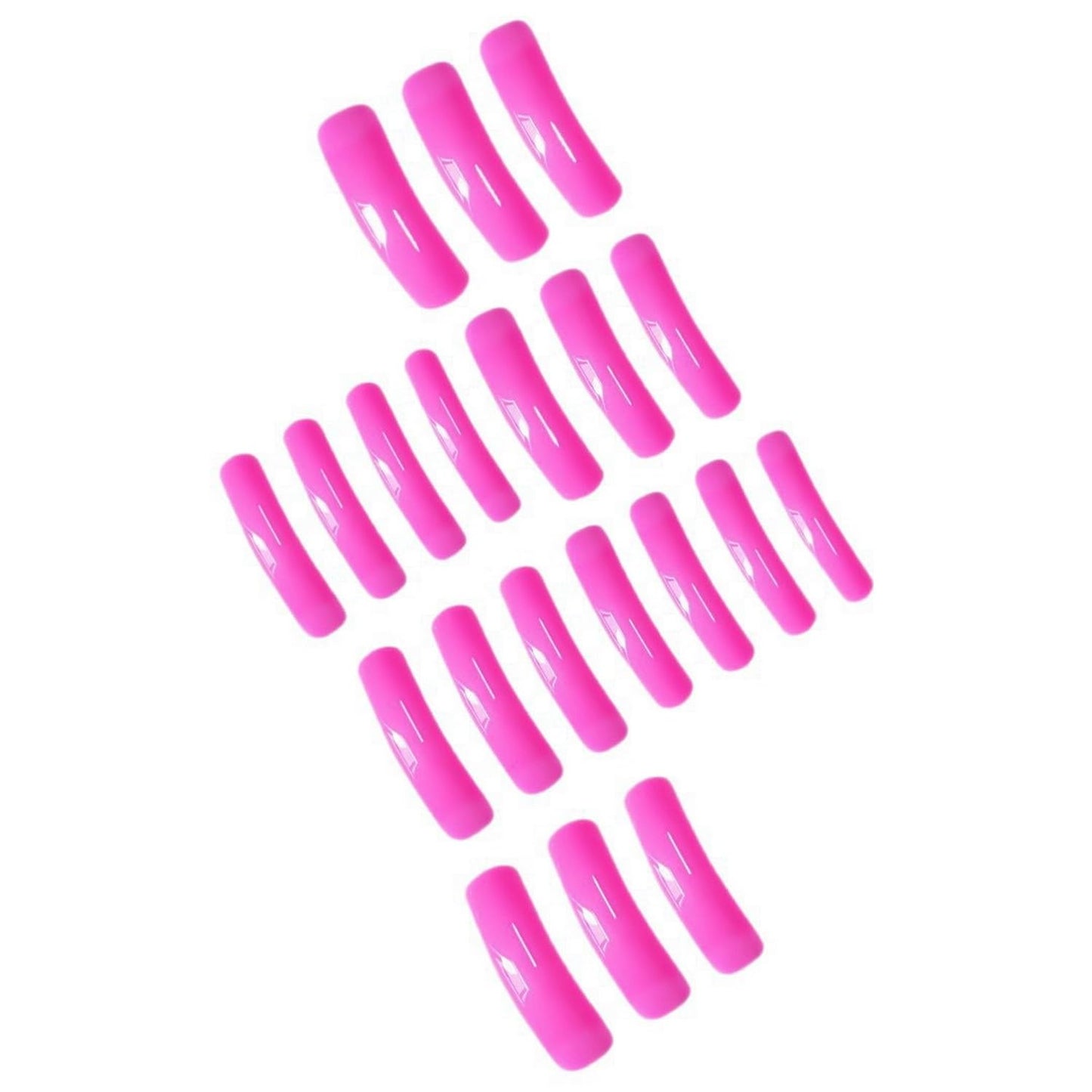 Curved Press on Nails Extra Long Square Fake Nails Glossy Full Cover Pink Curve Fake Nails Gel Acrylic Glue on Nails for Women Girls Art Manicure KIt