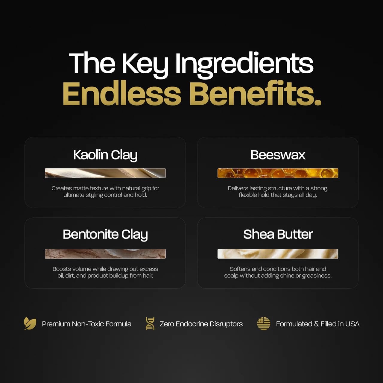 BASED Hair Clay for Men, Premium Hair Clay with Strong Hold, Texturizing Finish, & Low Shine, Hair Styling for Medium, Thick, Straight, or Wavy Hair, Santal Sandalwood Fragrance (3oz Pack of 1)