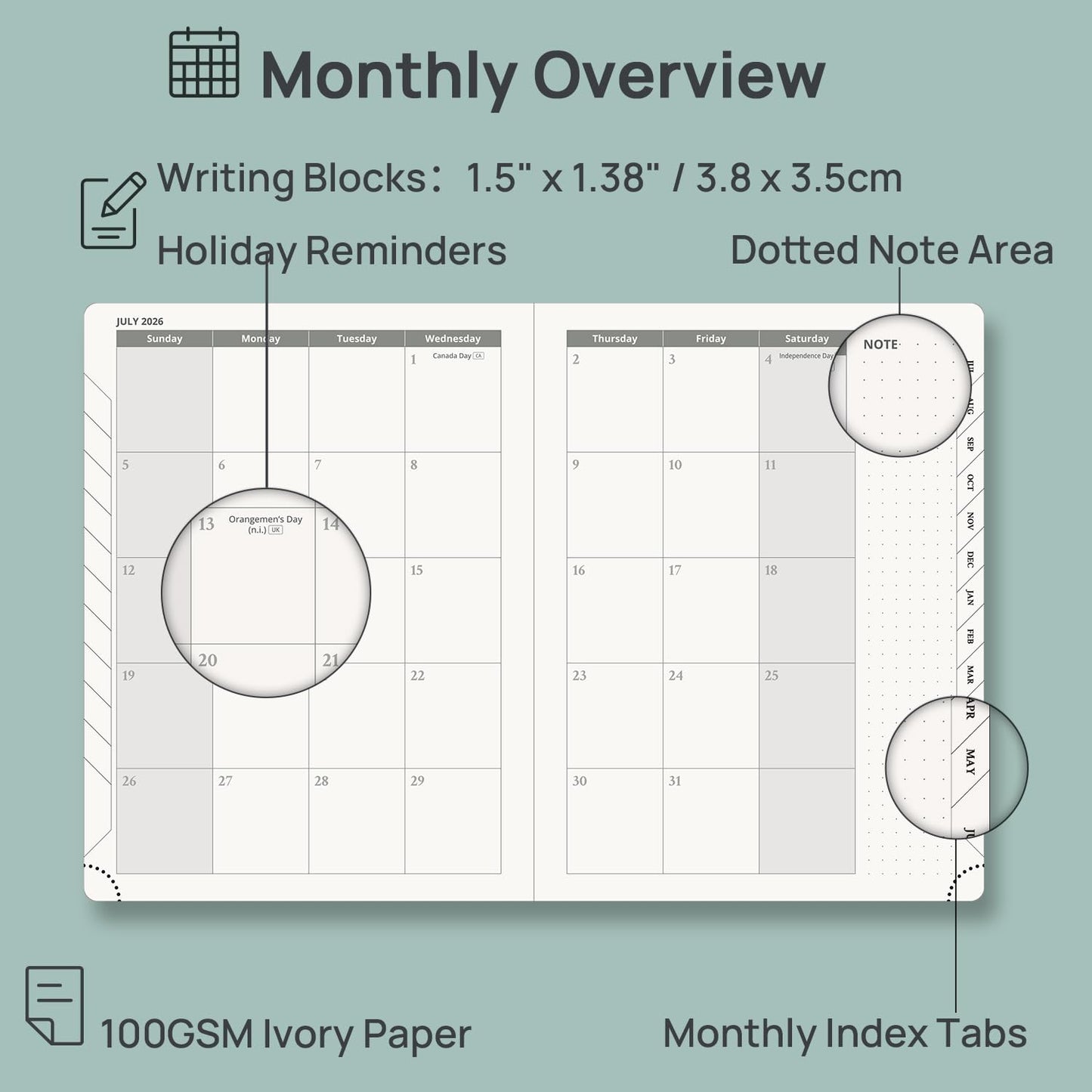 POPRUN Planner 2026-2027, 6.5" x 8.5", Academic Planner 2026-2027 Weekly and Monthly (July 26-June 27) Hourly Appointment Book with Inner Pockets, Leather Soft Cover, 100GSM - Purple