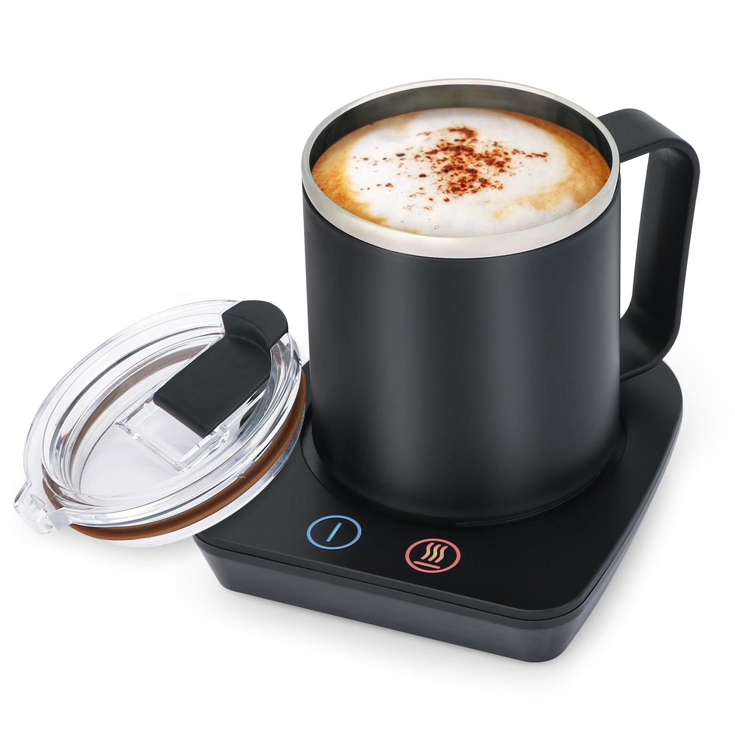VOBAGA Coffee Mug Warmer with 15oz Mug Set, Electric Coffee Cup Warmer with Three Temperature Settings for Home Office Desk, Smart Coffee Warmer Plate with Auto Shut Off for Cocoa Tea Milk Candles