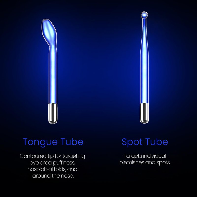 4-Piece Fusion Wand Acessory Set for Nuderma Wands - NuDerma NOT Included - Neon & Argon Fusion Glass applicators for Nuderma – High Frequency Upgraded Fusion Wand Set Compatible with Nuderma Systems