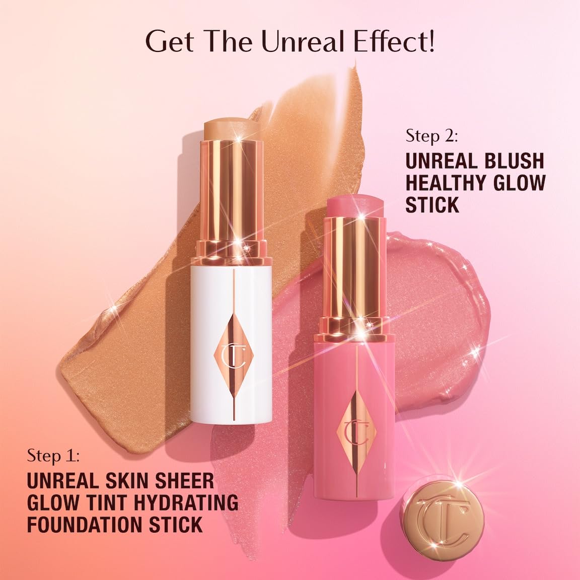Charlotte Tilbury Unreal Healthy Glow Blush Stick - Buildable Cream Makeup with a Skincare-Infused Formula - Easy to Use, Blendable & Leaves Skin with a Luminous Sheen - Pinky Glow