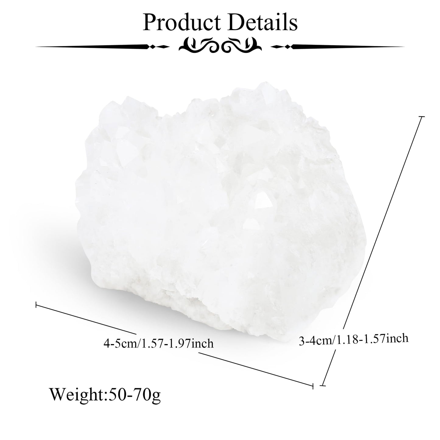 ZHIYUXI Clear Quartz Crystals and Stones Cuarzos Crystal Cluster Geode Clear Crystal Quartz Crystals for Beginners Natural Rock Raw Stone Energy Balance Reiki Decor 1Pc 50-70g