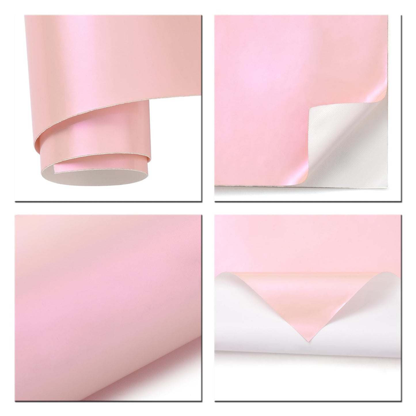AuMoHall Rouge Pink to Charming Gold Glossy Chameleon Vinyl Wrap Color Change DIY Vehicle Vinyl Film, 59.84" x 196.85"