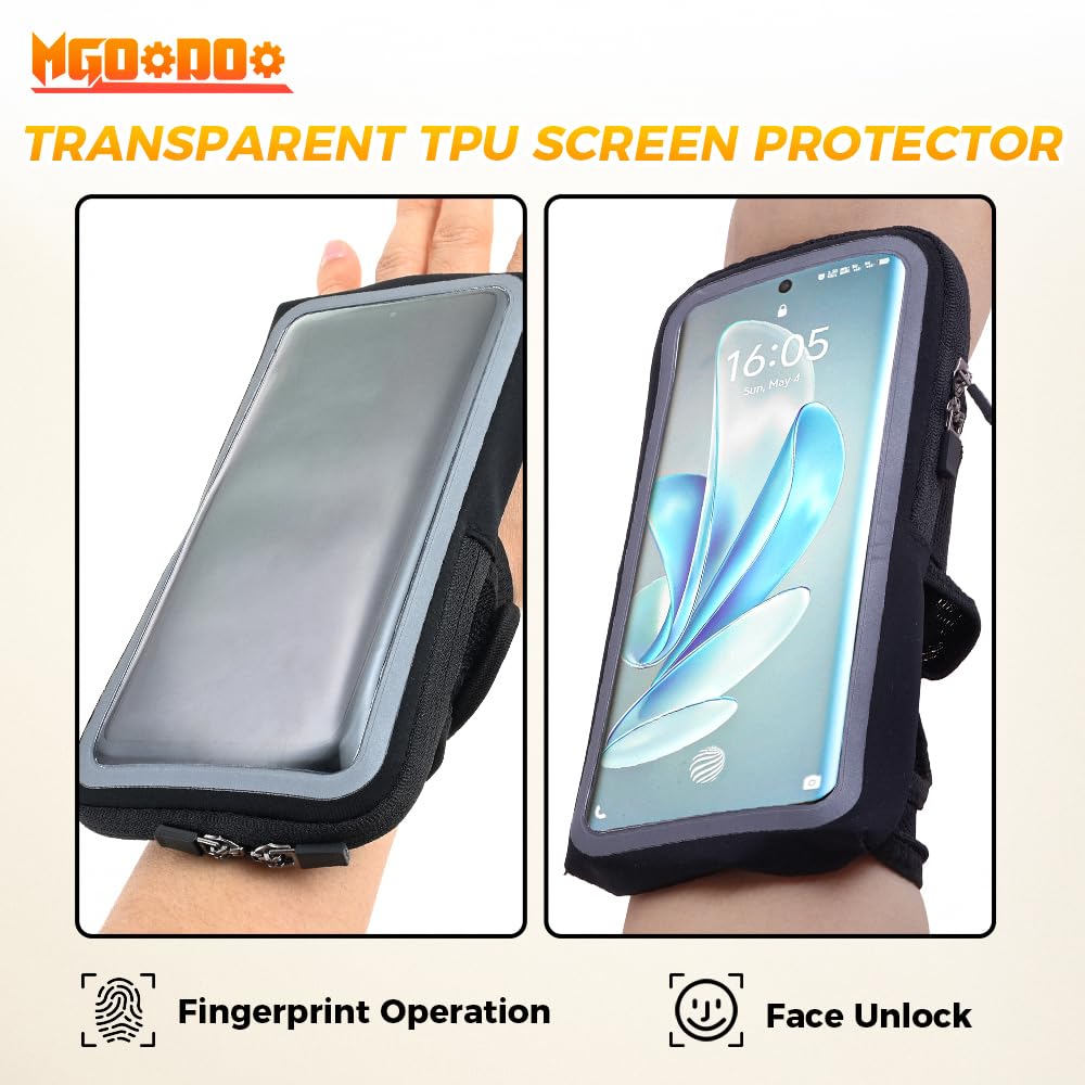 Phone Holder for Running, Wristbands and Forearm Phone Holder Compatible with iPhone 16/15/14/13/12/11 Plus Pro Max,for Ridding Jogging Running, Mobile Phone Armband Wrist Strap Bags Up to 6.9""