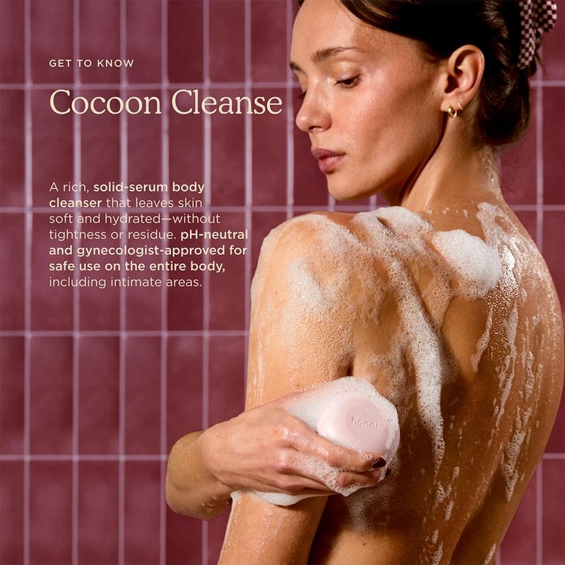 HANNI Cocoon Cleanse Serum with Shea Butter, Soap-Free Body Wash, Hydrating Cleanser with Eucalyptus, 3.7 oz (2 Pack)