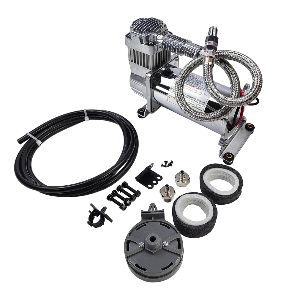Heavy Duty 12V Air Compressors 200 PSI Onboard | Universal Fit for Truck Car Train Air Horn, Suspension Ride Bag Kit System | Fits All 12V Vehicles like Truck Pickup SUV RV Marine (Single Pack)