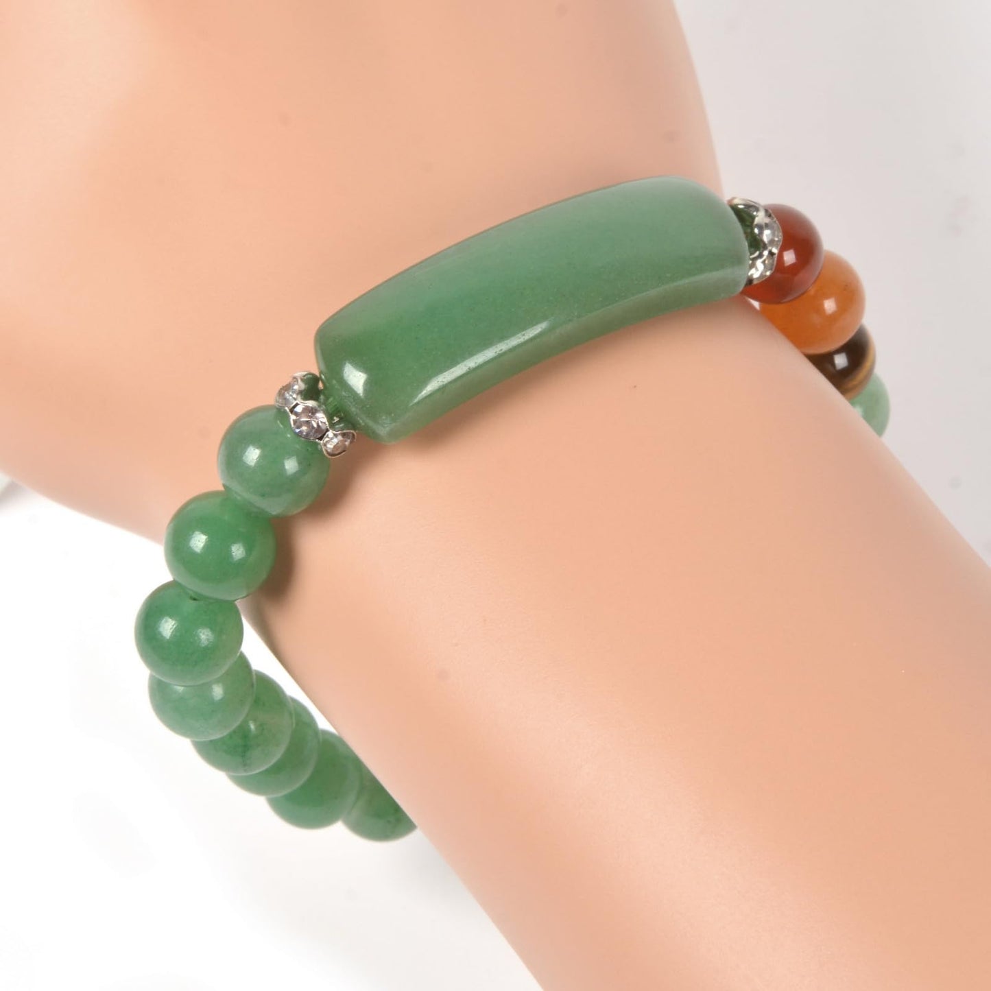 Justinstones Green Aventurine Natural Healing Stone Bracelet 8mm Beads Chakra Crystal Energy Heart Charm Bracelet Love Friendship Anxiety Crystal Healing Stone Chakra Bracelet