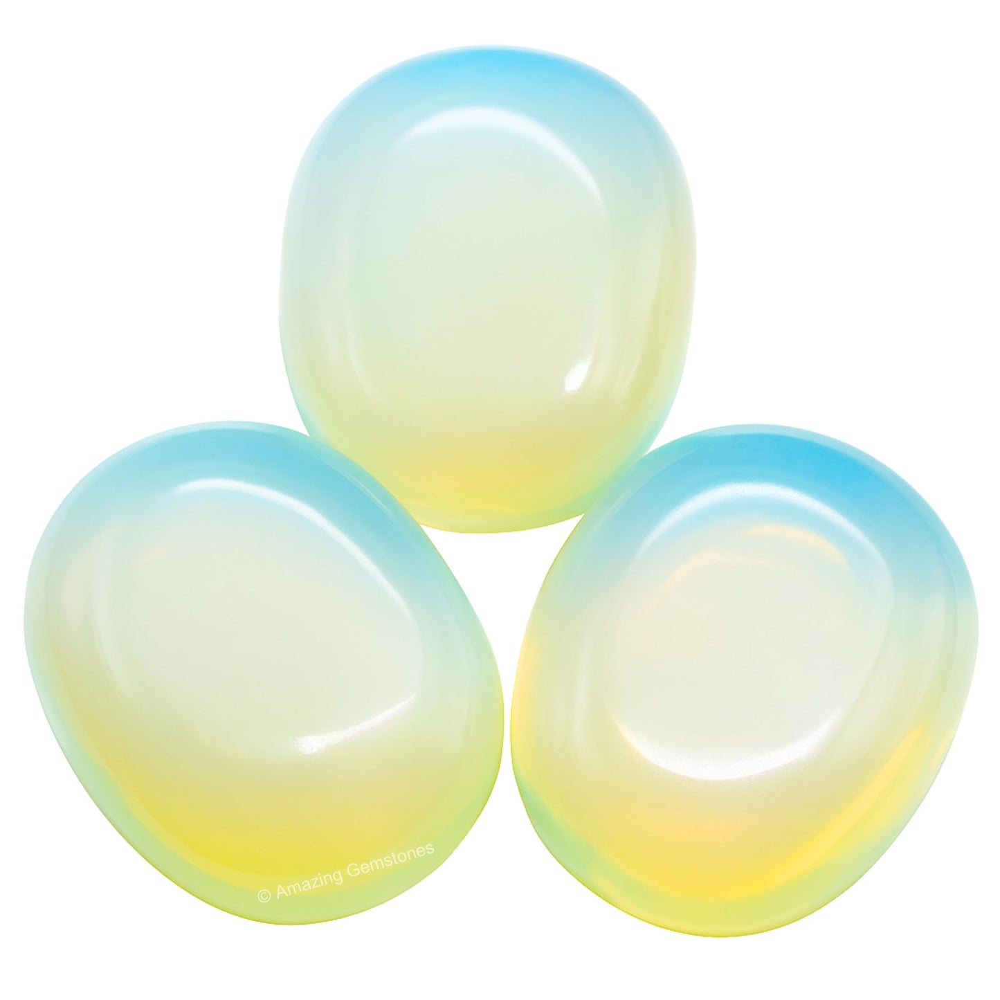 Amazing Gemstone Opalite Crystals and Healing Stones - Large Palm Stone Crystals Piedra - Crystal for Good Luck, Balanced Positive Energy, Meditation - Unique Stocking Stuffers Gifts for Women, Men