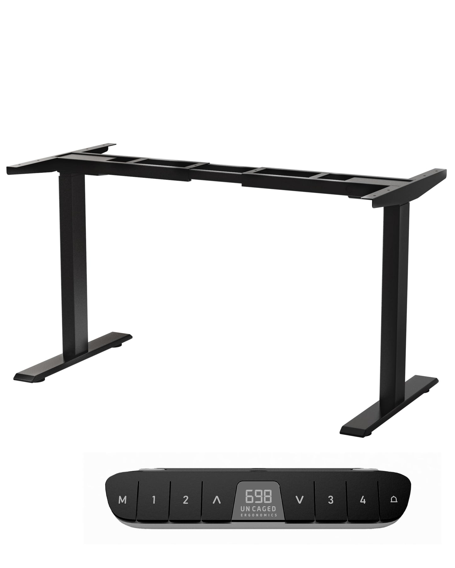 Uncaged Ergonomics Rise Up Standing Desk Legs, Adjustable Standing Desk Frame Dual Motor w/Memory, Electric Frame Base Height Desktop Table, Sit Stand Electric Table Legs