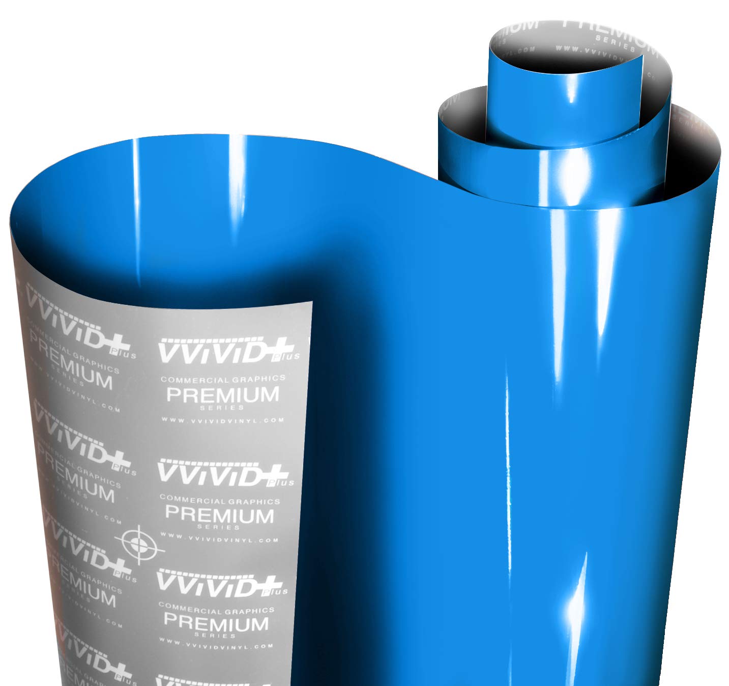 VViViD+ Ultra Gloss Smurf Blue Vinyl Car Wrap Premium Paint Replacement Film Roll with Nano Air Release Technology, Stretchable Protective Cap Liner, Self Adhesive, Indoor Outdoor (15ft x 5ft)