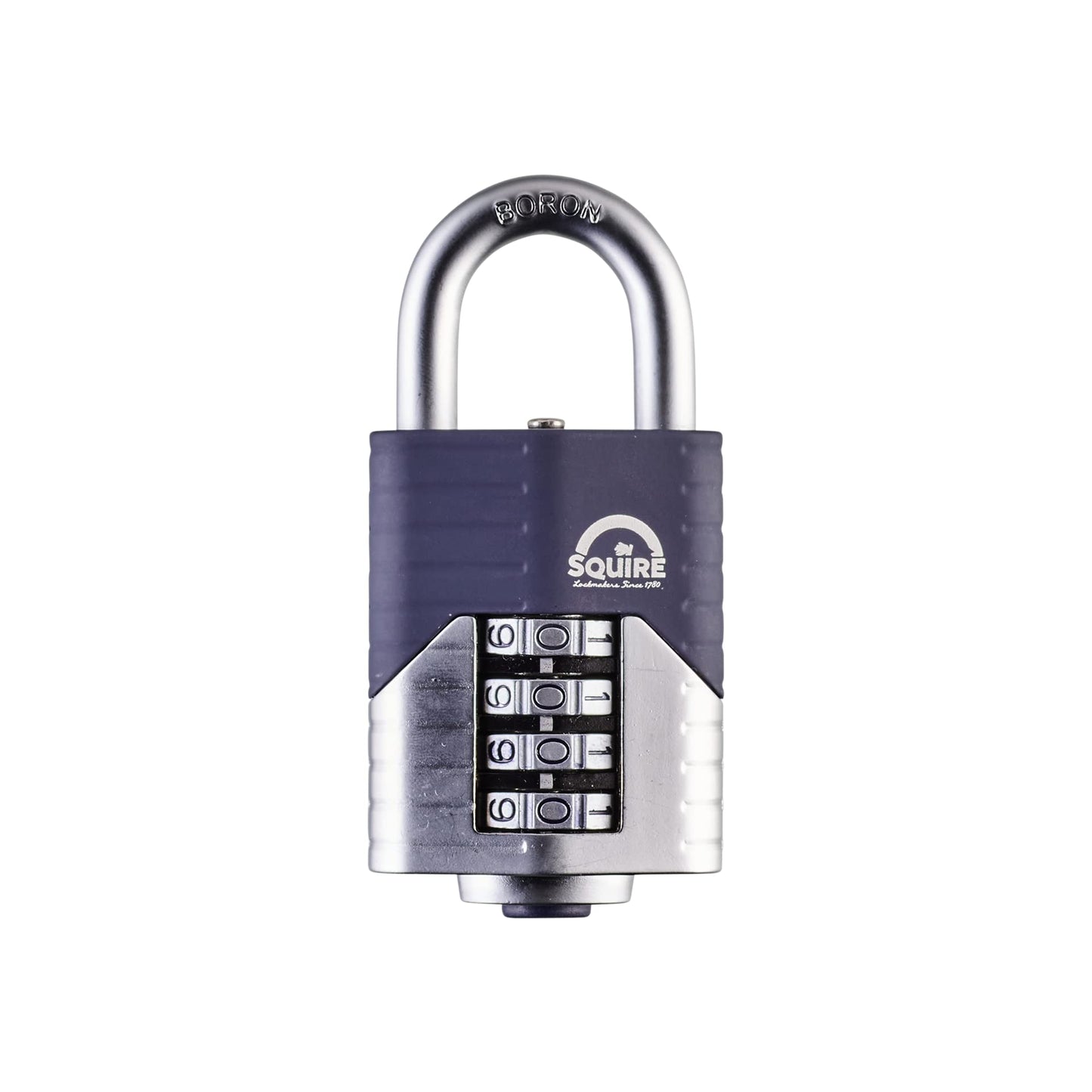 Squire Heavy Duty Padlock (Vulcan Combi 50) - Toughest Open Shackle - 4 Wheel Vulcan Padlock - Steel Cast Alloy for Corrosion Resistance - Weatherproof Lock for Home, School & Shed (Blue, 2")"