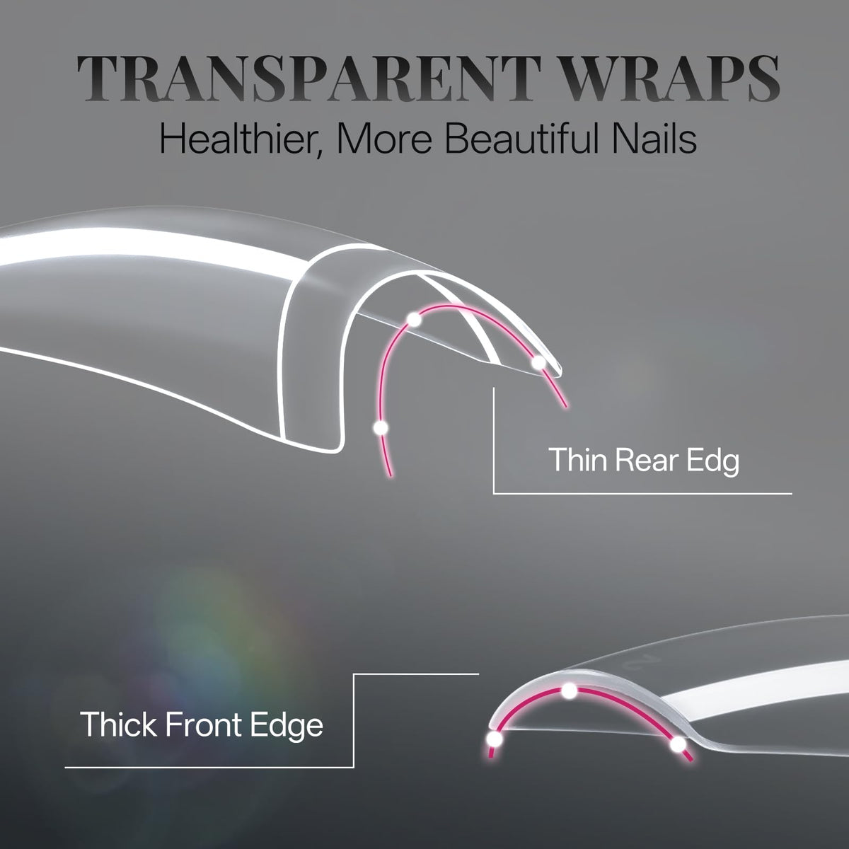 krofaue Nail Tips Lady French Style Acrylic Artificial Half Cover False Nail Tips with Box Ideal for Salons and Home DIY Manicure,10 Sizes,1000PCS (Natural and Clear)