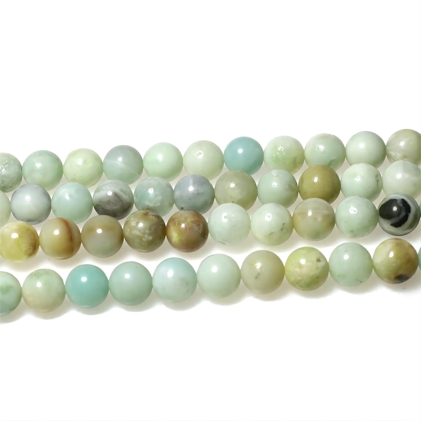 MJDCB Natural Stone Beads Multicolor Amazonite Round Loose Beads for Jewelry Making DIY Bracelet Necklace (8mm)