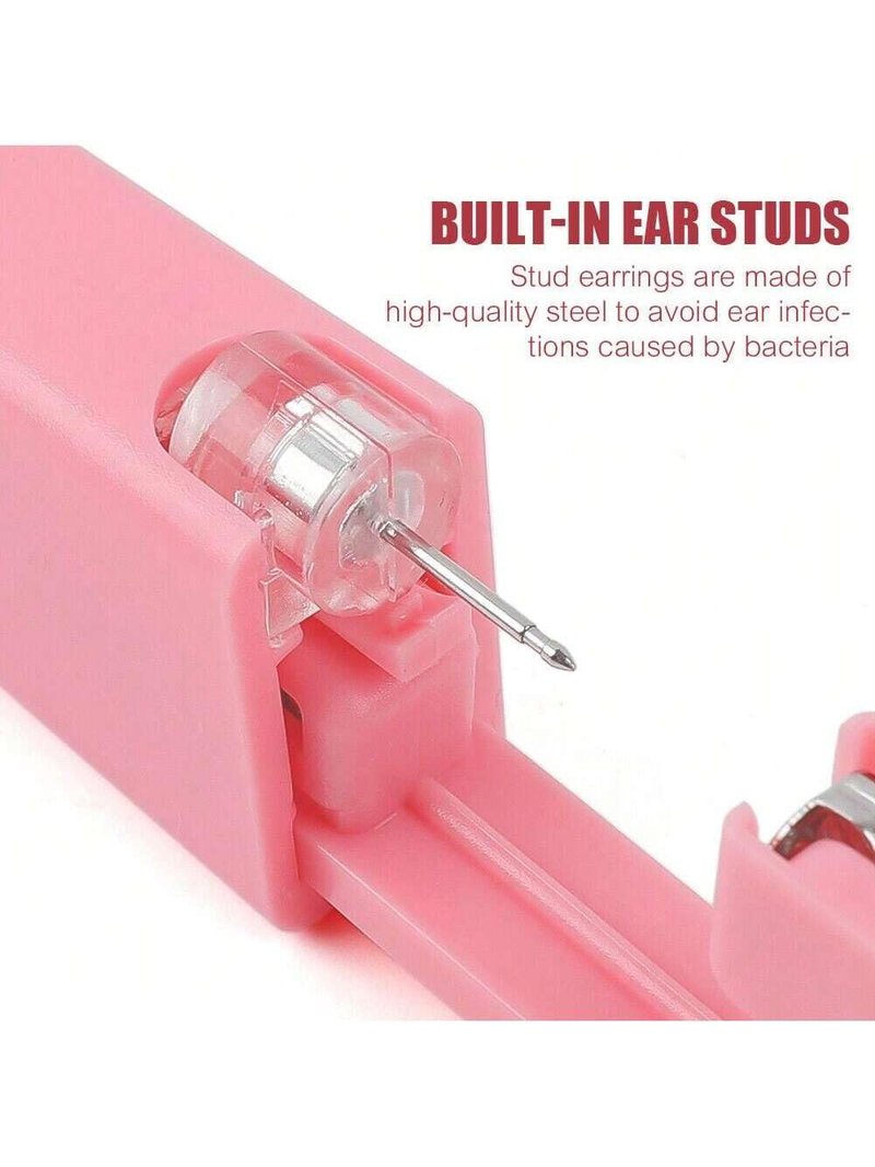 4PCS Ear Piercing Gun Kit Disposable Aseptic Household Portable Ear Piercing Gun Group Ear Piercing Tools with Crystal Ear Studs (4 Gold White Zirconia)