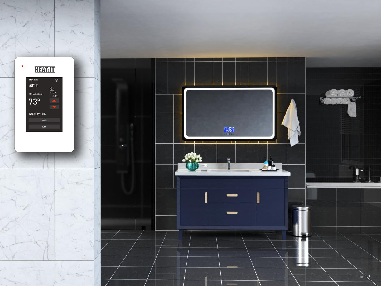 HEATIT ET-7AW Touchscreen Programmable Thermostat with Voice Control with WiFi