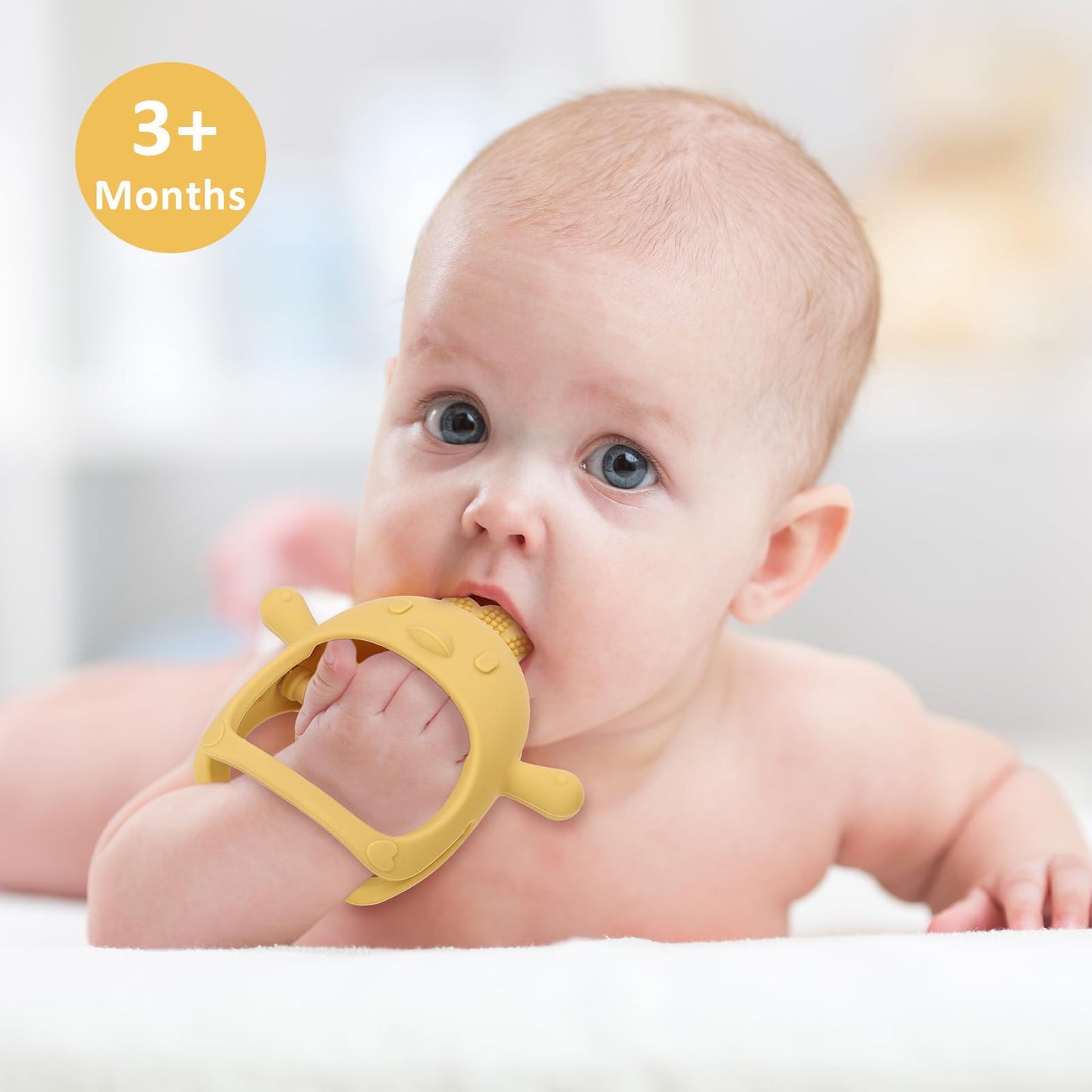 Socub 2 Pack Silicone Baby Teether Toys for Infants 3-6 6-12 Months, BPA Free Anti-Drop Silicone Mitten Teething Toy, Baby Chew Toys for Sucking Needs, Newborn Essentials & Baby Shower Gifts(Girl/Boy)