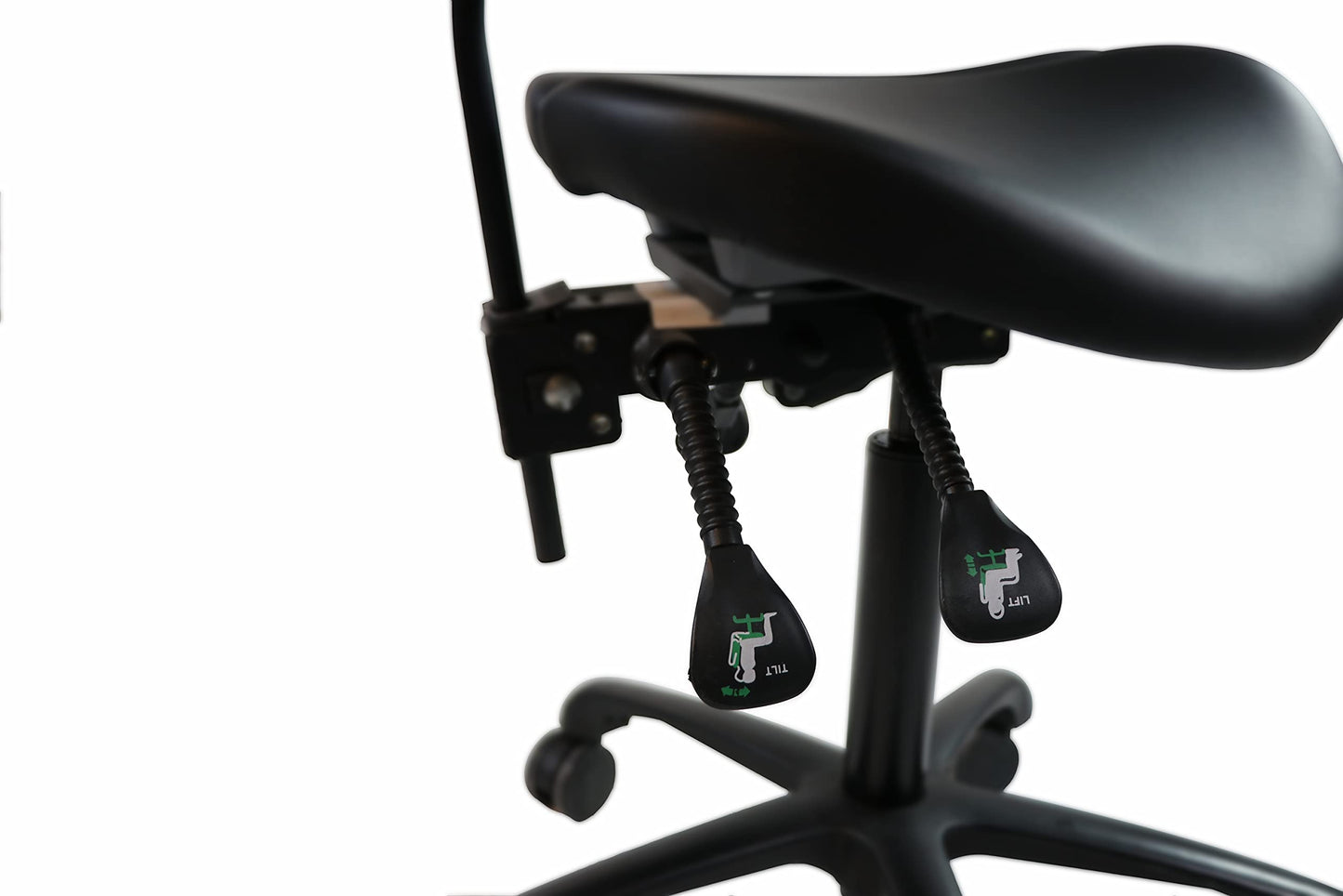 Master Massage Berkeley Backrest Saddle Stool with Black Aluminum Base