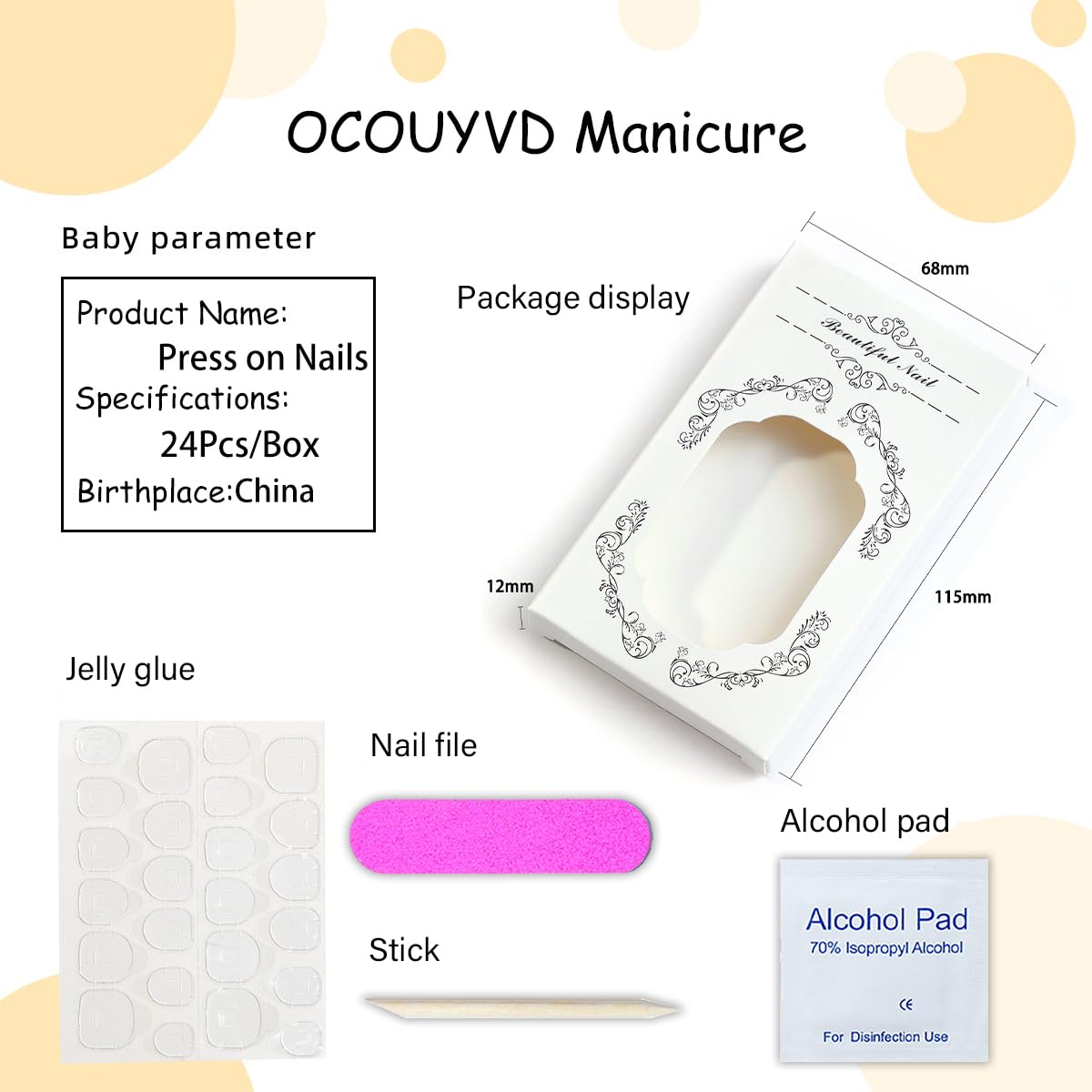 Blue Gradient French Tip Press on Nails Short Square Shaped False Nails Heart Love Pattern Designs Glitter Acrylic Fake Nails Full Cover Glossy Artificial Stick on Nail Women Nail Art DIY 24 Pcs