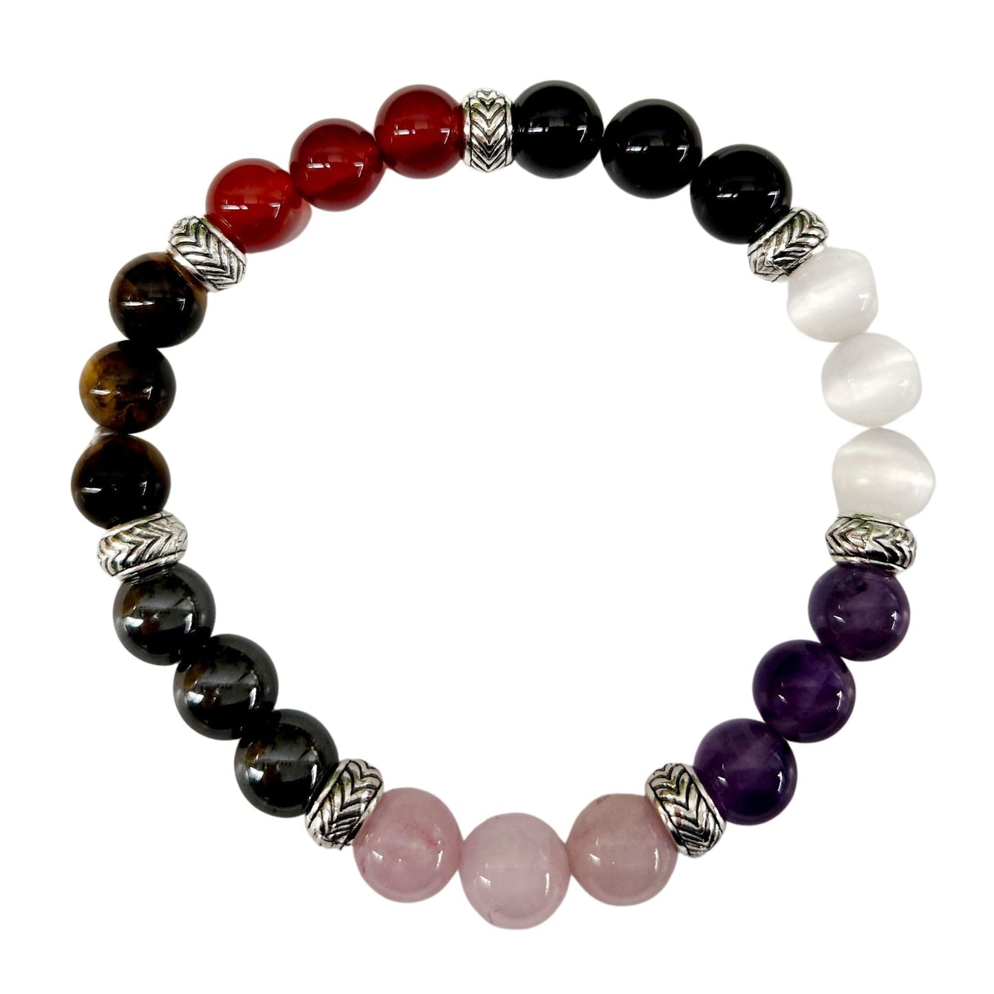 Smart Intentions Anxiety Relief Bracelet for Women - Unique Healing Stones Bracelet for Stress Relief & Meditation, Stretchable Beaded Bands with Natural Healing Energy, 14 Different Crystal Bracelets to Choose From (Menopause- Hematite, Rhodonite, Howlit
