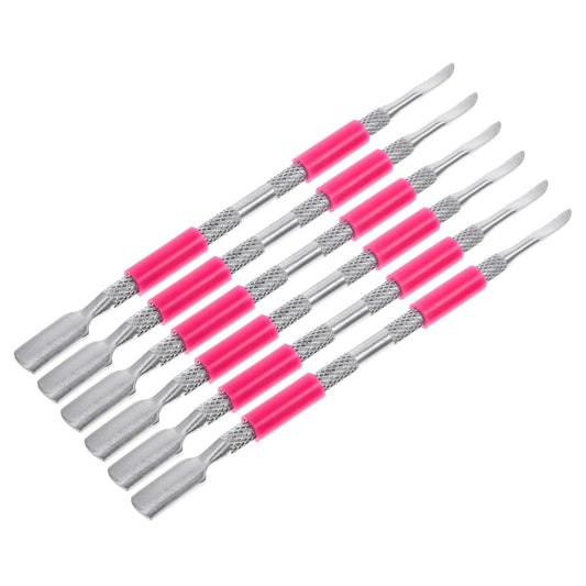 Healeved 6Pcs Stainless Steel Cuticle Pushers Nail Cleaning Tools Manicure Pedicure Kit for Natural Nails Nail Art Care 5.31In