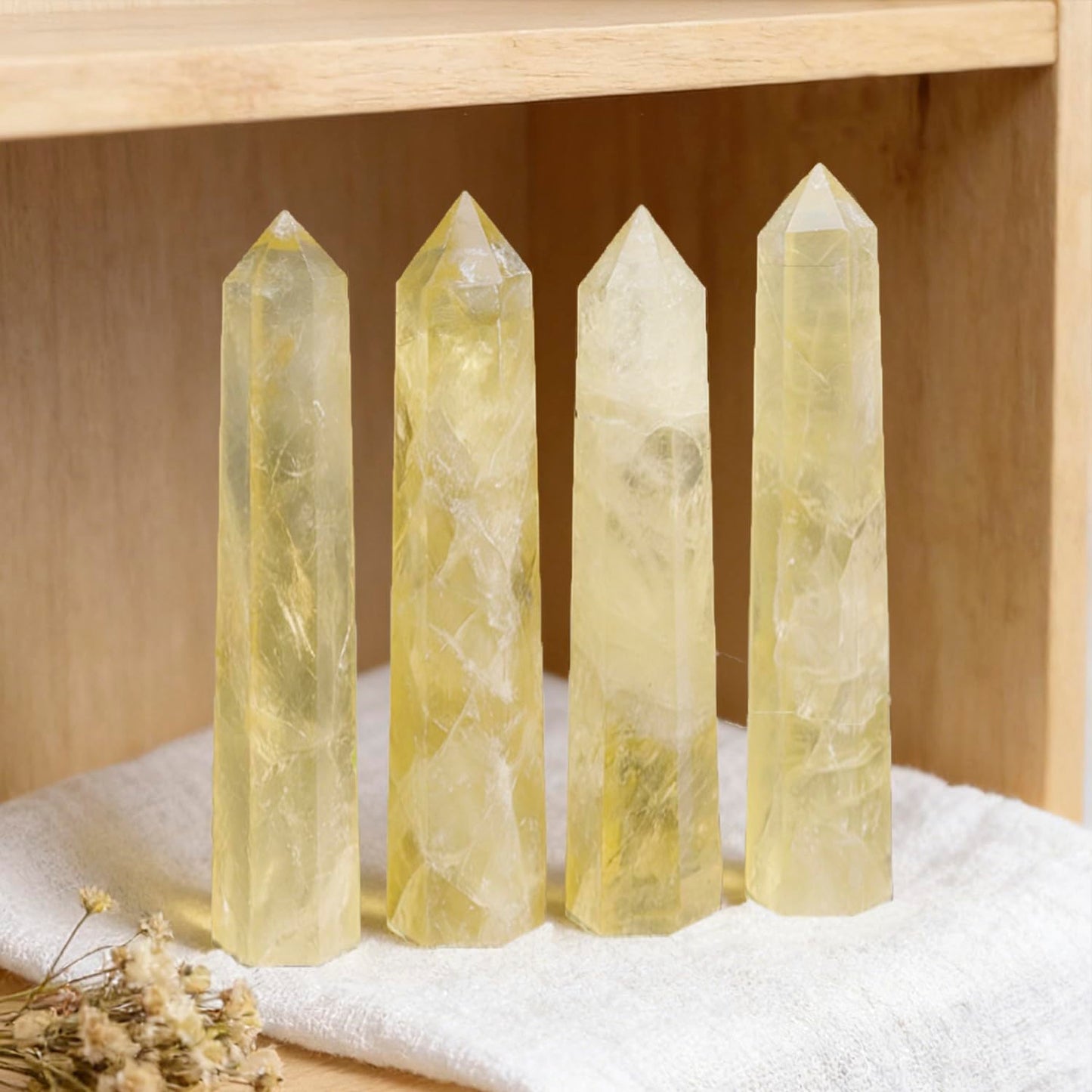 2pcs Natural Citrine Crystal Point Wand 5.8-6.2 inch Raw Stone Hand-Polished Crystal Pillar Chakra Balancing Spiritual Healing & Meditation(Citrine / 5.8-6.2 inch 2pcs)