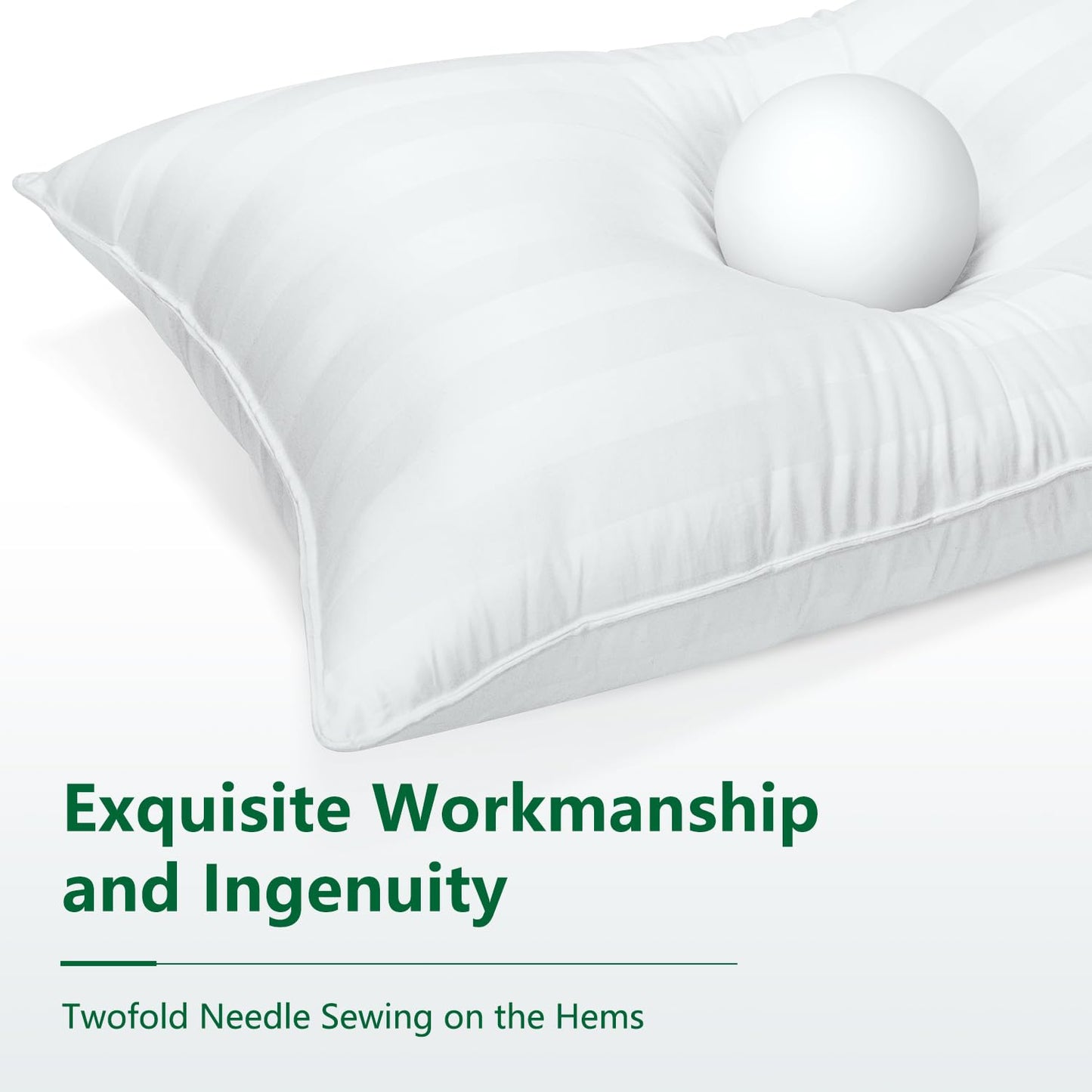 COZSINOOR Bed Pillows Queen Size: Hotel Quality Set of 2 - Down Alternative Microfiber Filled for Back, Stomach, Side Sleepers, Breathable & Skin-Friendly