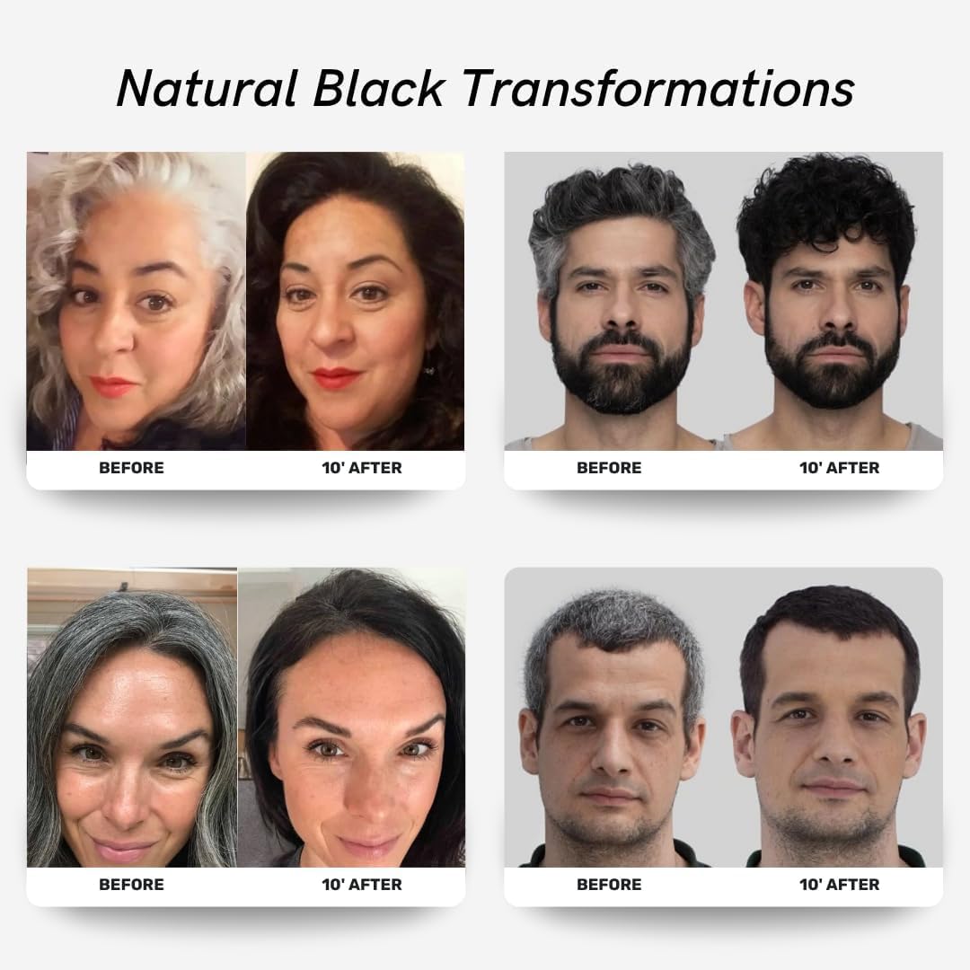 POLAR HAIR CARE Polar Haircare - Hair Dye Shampoo for Gray Hair for Women & Men (Jet Black) Natural Hair Dye Kit - Semi Permanent Hair Dye Shampoo - Vegan Hair Dye USA 6.76 Fl Oz