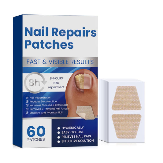 Toenail Fungus Treatment Extra Strength, 60Pcs Fungal Nail Patches for Damaged Nails, 8-Hour Nighttime Renewal & Natural Hydrogel Nail Repair Patches