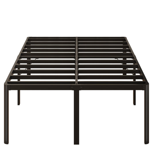 Yicensen 24 Inch High Queen Bed Frame Rounded Corner No Box Spring Needed, Heavy Duty Metal Queen Size Platform Bed Frame, Easy Assembly, Noise Free, Black