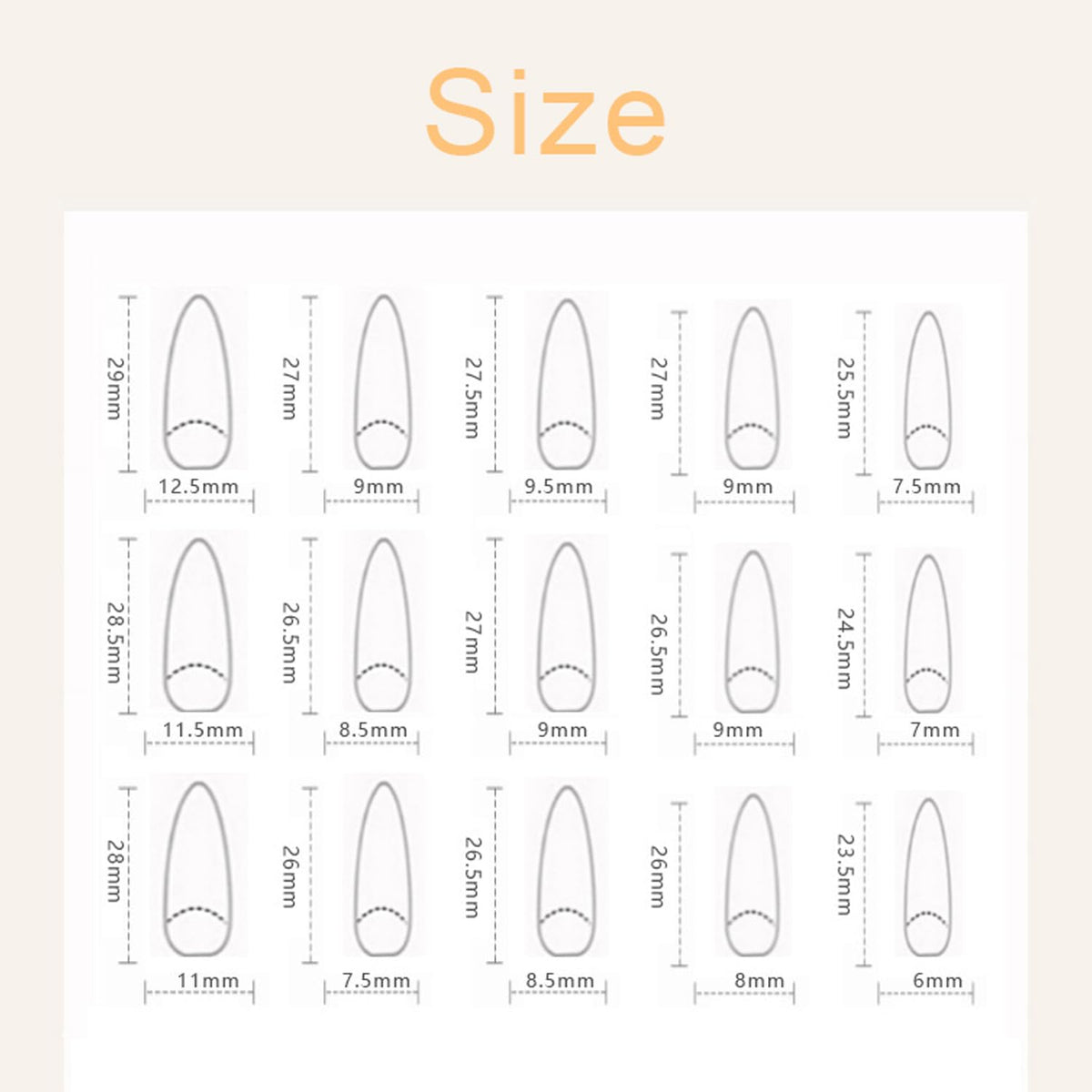 Extra Long Almond Press on Nails White French Tip Fake Nails Glossy Full Cover Glue on Nail for Women