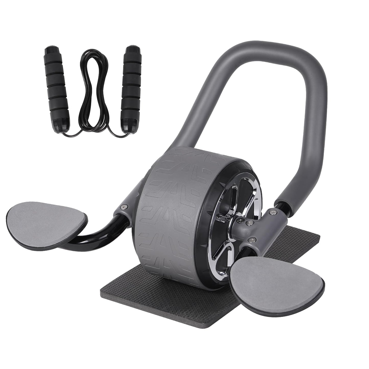 Li Fitness Ab Wheel with Jump Rope, Automatic Rebound Ab Wheel, Advanced Abdominal Exercise Wheel with Elbow Support, Ab Exercise Machine for Core Training, Abs Workout Equipment