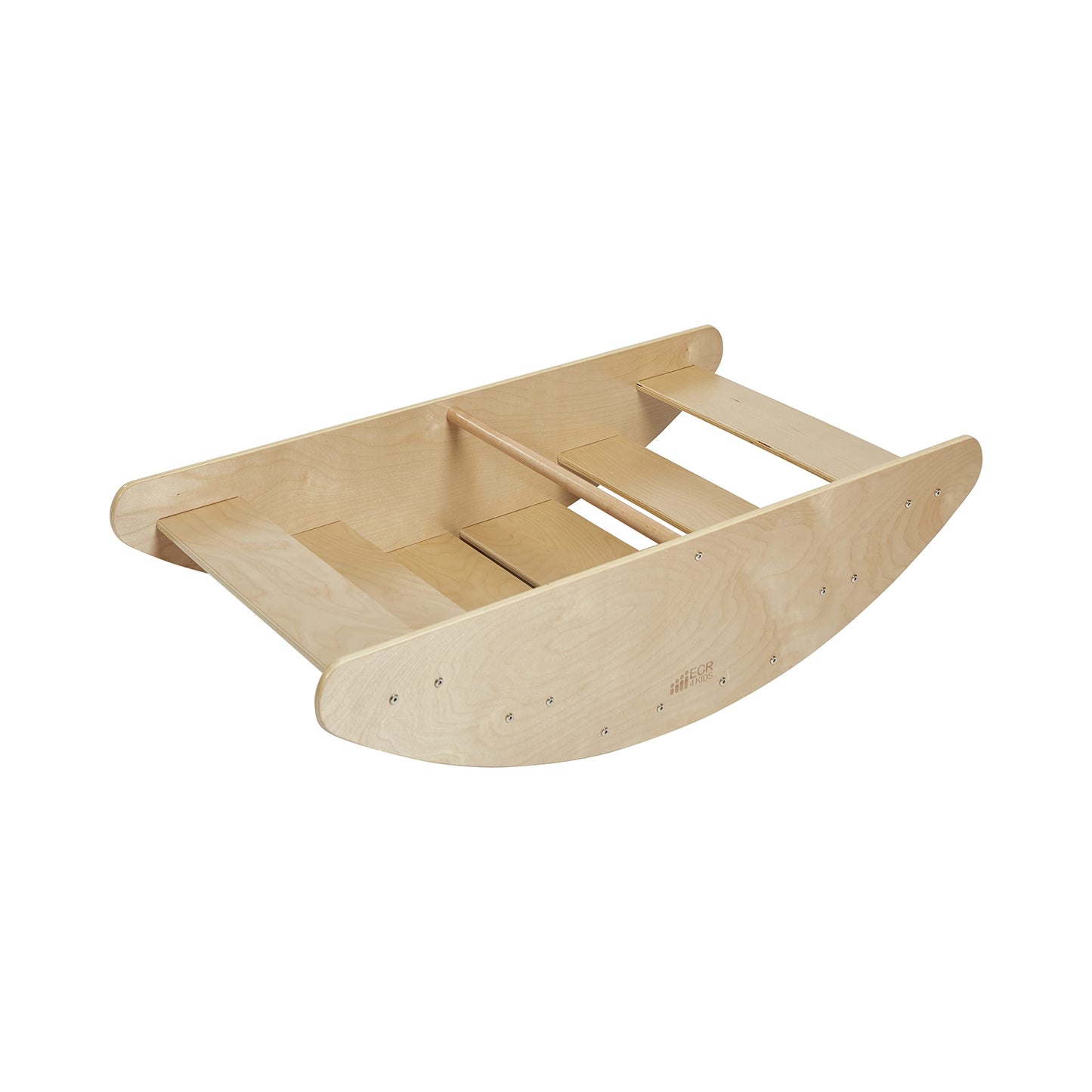 ECR4Kids Rocking Boat and Steps 2-in-1 Wooden Play Center, Montessori Furniture, Natural