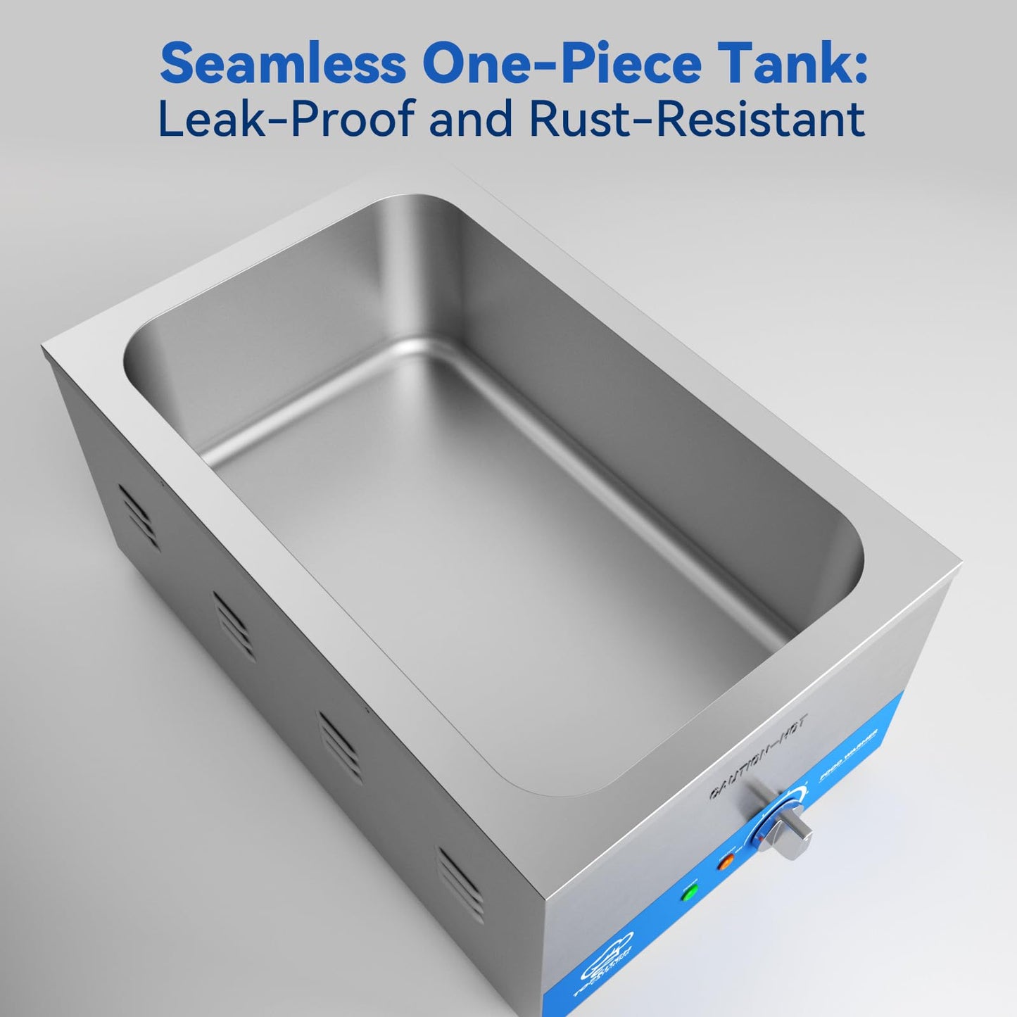 TOPKITCH Commercial 12L Soup Warmer with 3×4L Pot Buffet Bain Marie， Commercial Electric Food Warmer, Seamless One-Piece Tank, 30-85℃ Adjustable Temp Range, UL Certified Key Components-120V,1200W