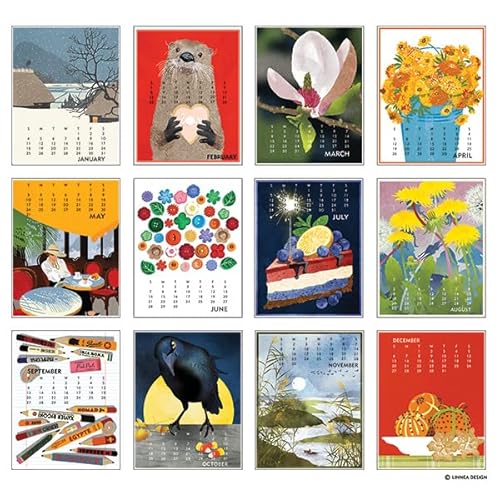 Linnea Design 2026 Desktop Calendar 5 x 7" Artwork by Johanna Riley
